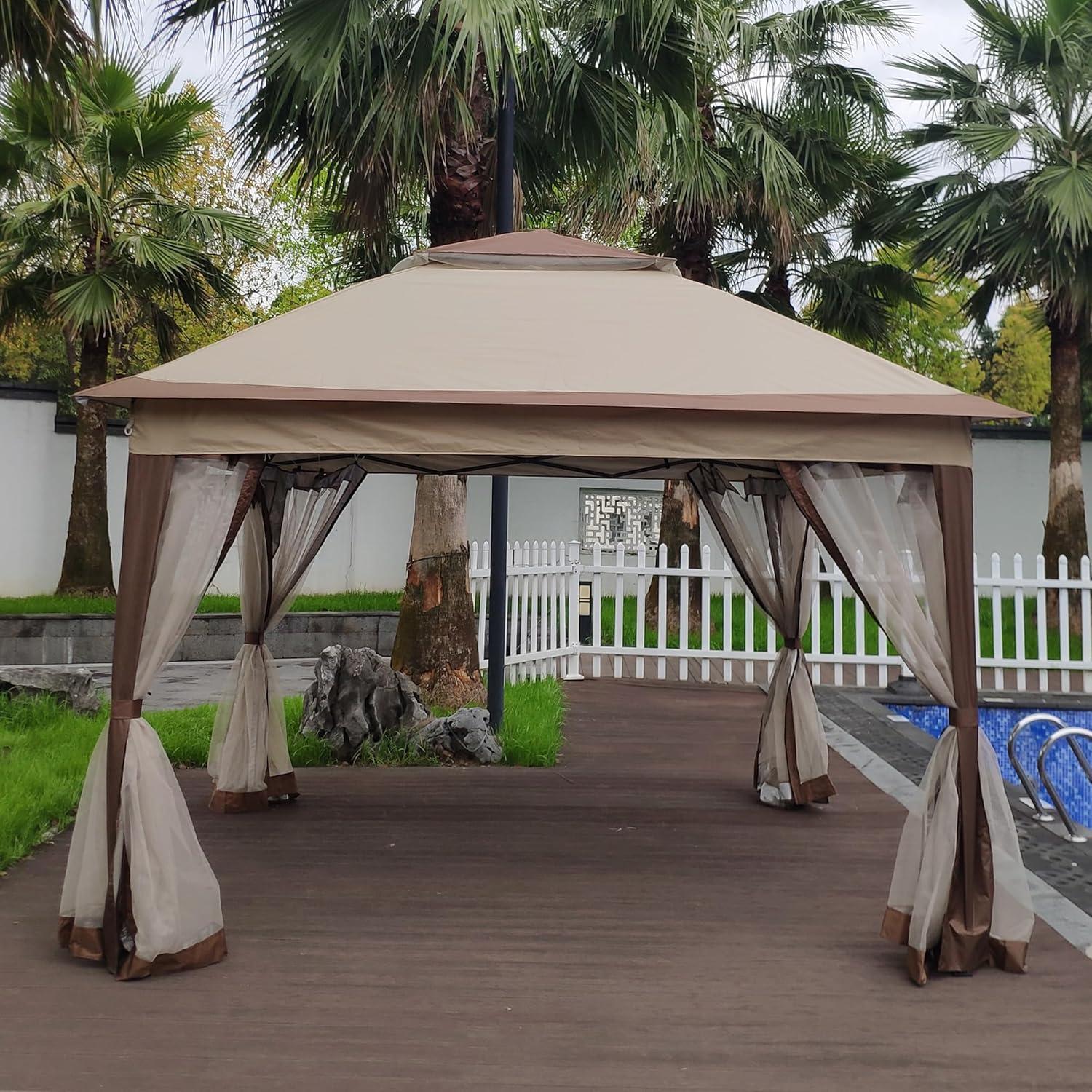 Gazebo Plegable 3.35x3.35m WEI WEI GLOBAL con Malla Desmontable