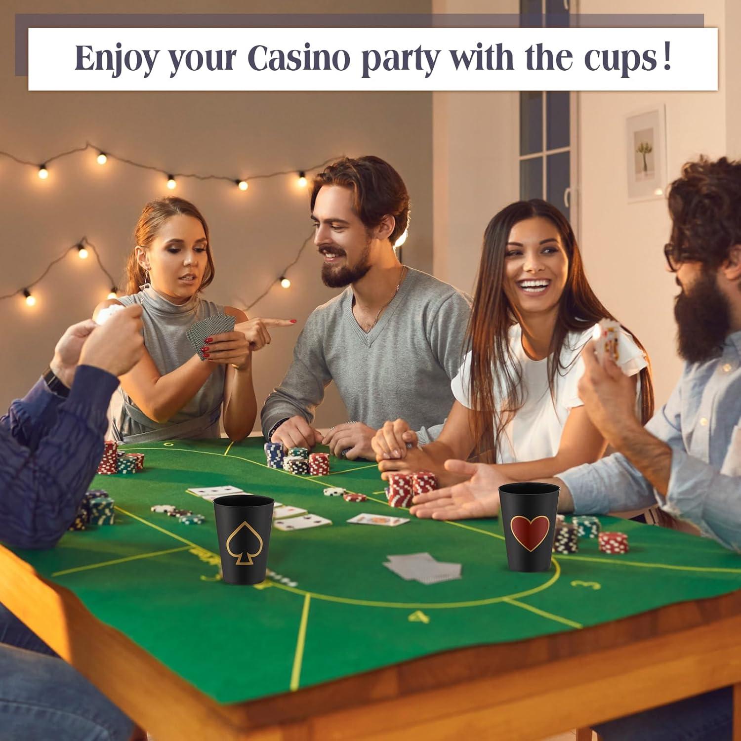 Hoolerry 72 Copas de Fiesta de Casino 9 oz Plástico Reutilizables