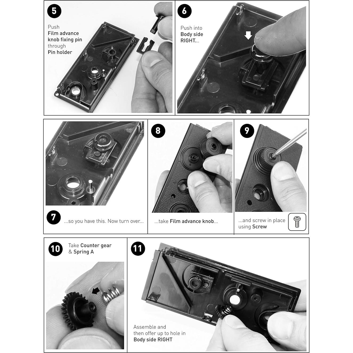 Cámara TLR DIY DEVMO Recesky 35mm Lentes Dobles Negro