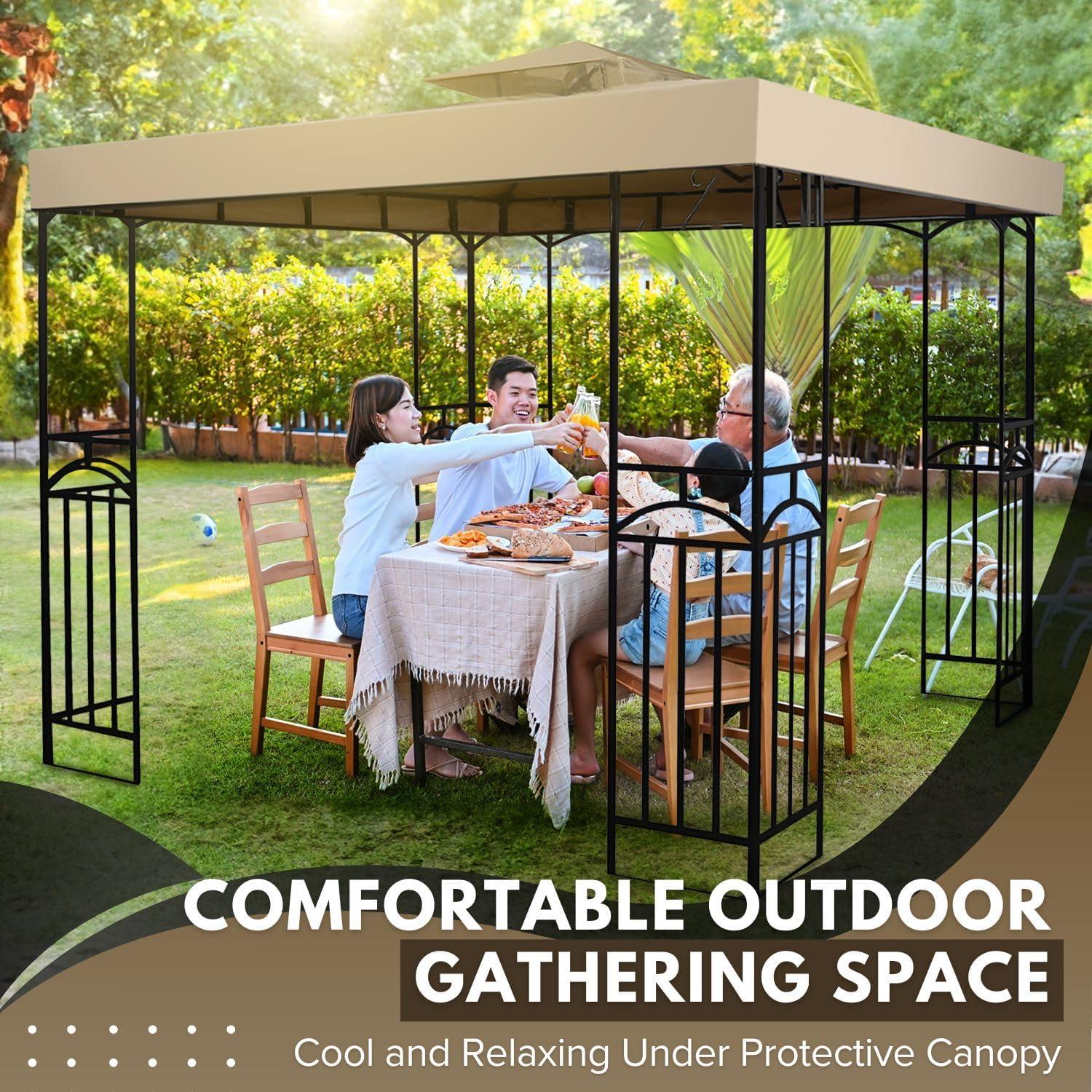 Cubierta de Reemplazo Gazebo Flexzion 3.6x3.6m Beige UV30+