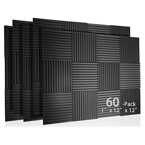 Kit de Paneles Acústicos de Espuma Winllyat 60 Piezas 30x30 cm