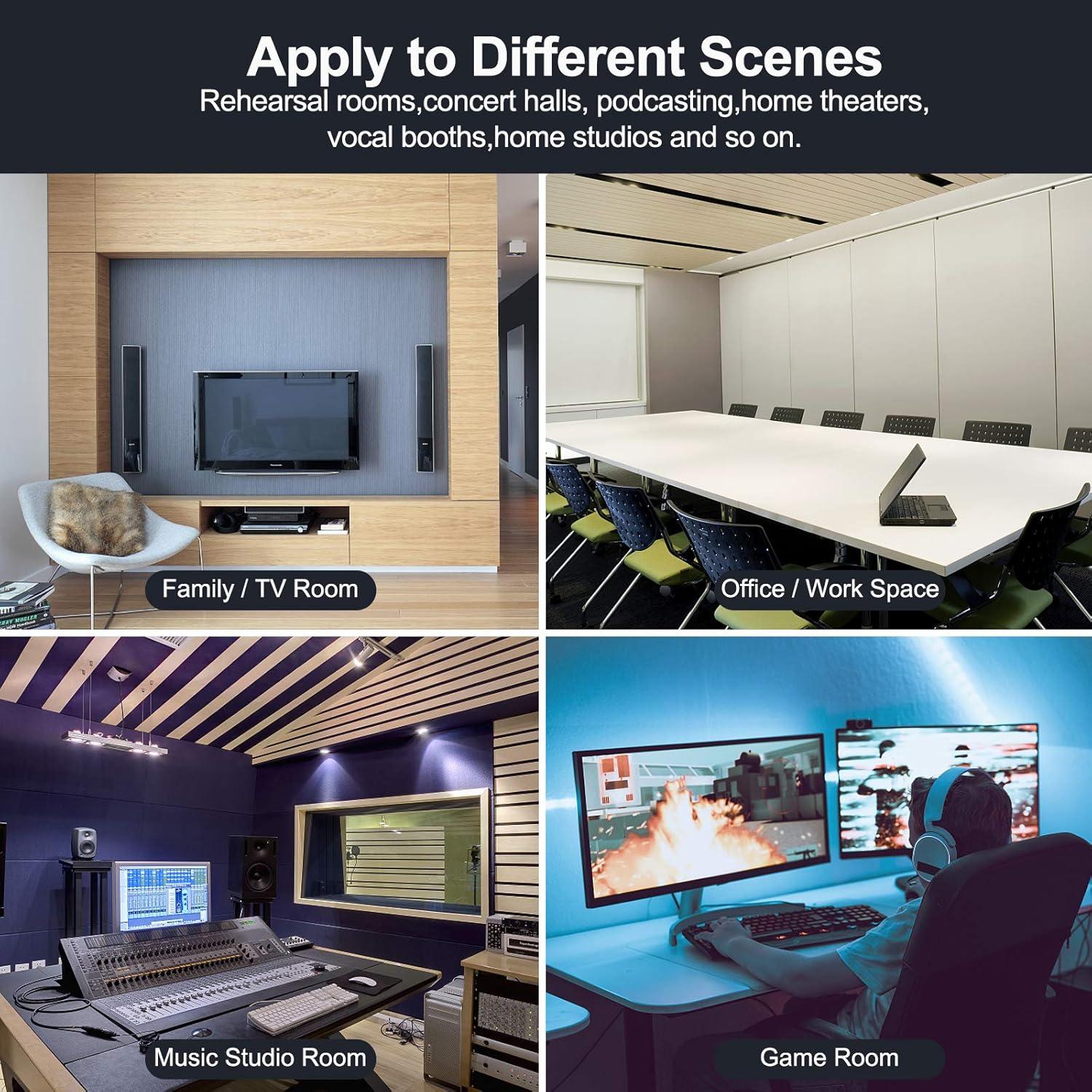 Kit de Paneles Acústicos de Espuma Winllyat 60 Piezas 30x30 cm