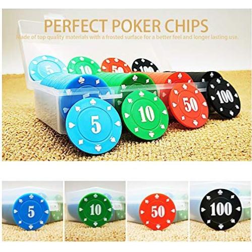 Juego de Fichas de Póker Lynkaye 100 Pcs Plástico con Caja