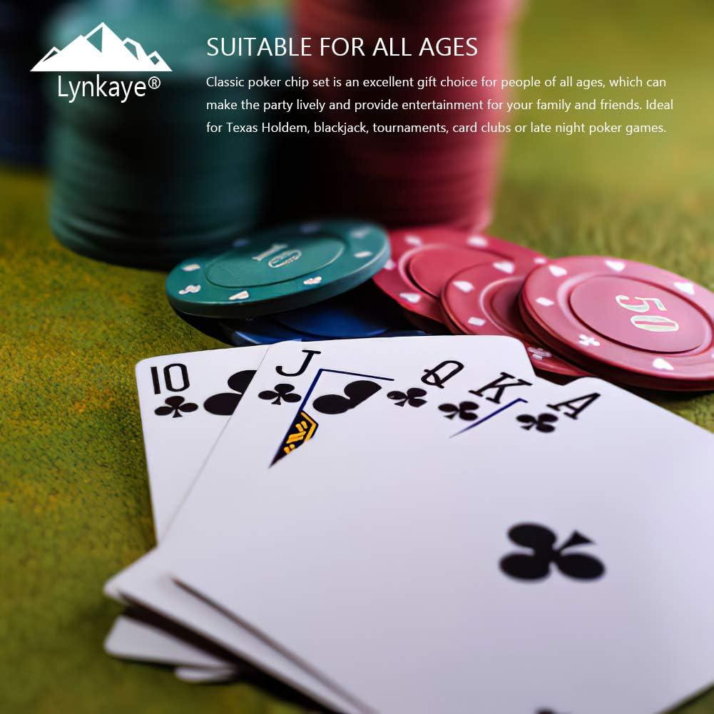 Juego de Fichas de Póker Lynkaye 100 Pcs Plástico con Caja