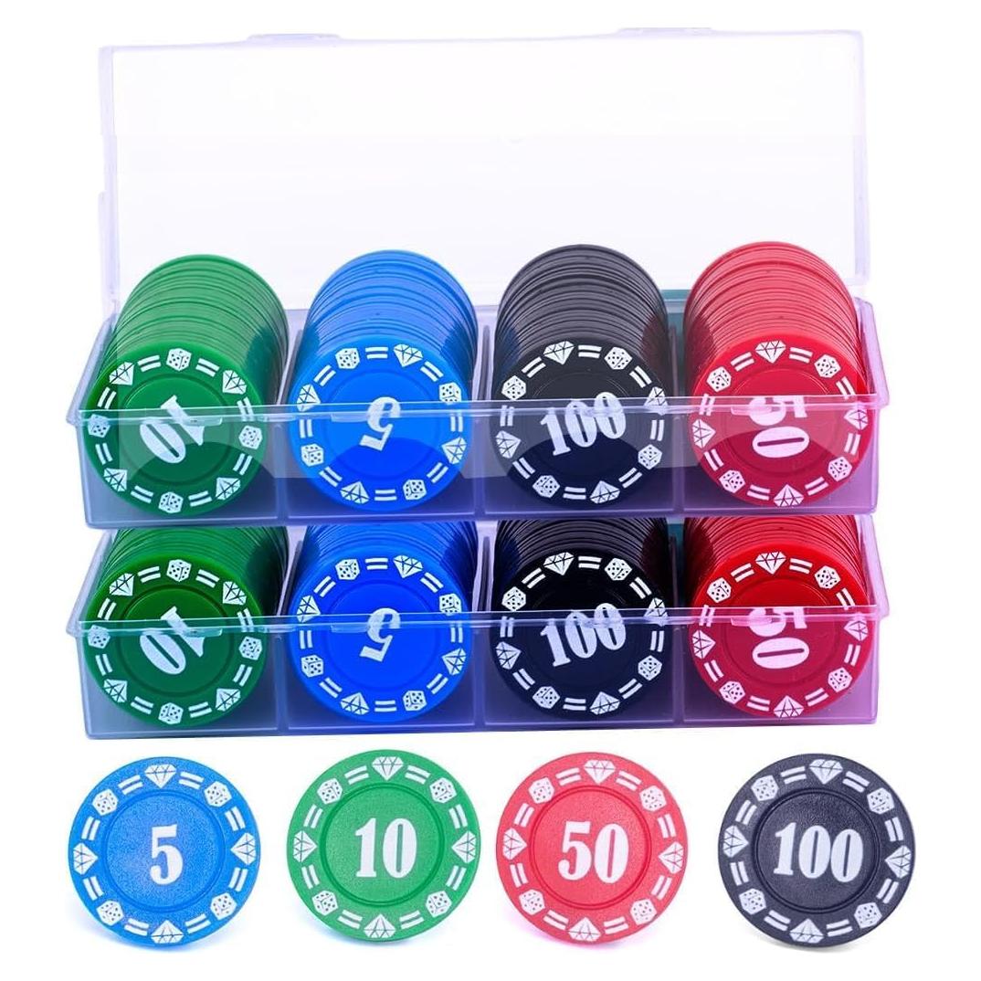 Juego de Fichas de Póker Lynkaye 200 Pcs con Caja