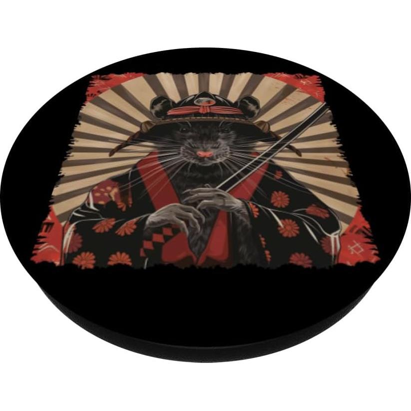 PopSocket Adhesivo Ratón Samurai Japonés Vintage 10.9x8.6cm