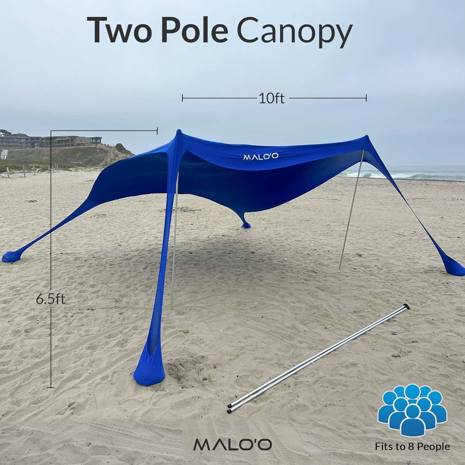 Carpa Canopy Malo'o 10x10 ft Azul para Playa y Vehículos