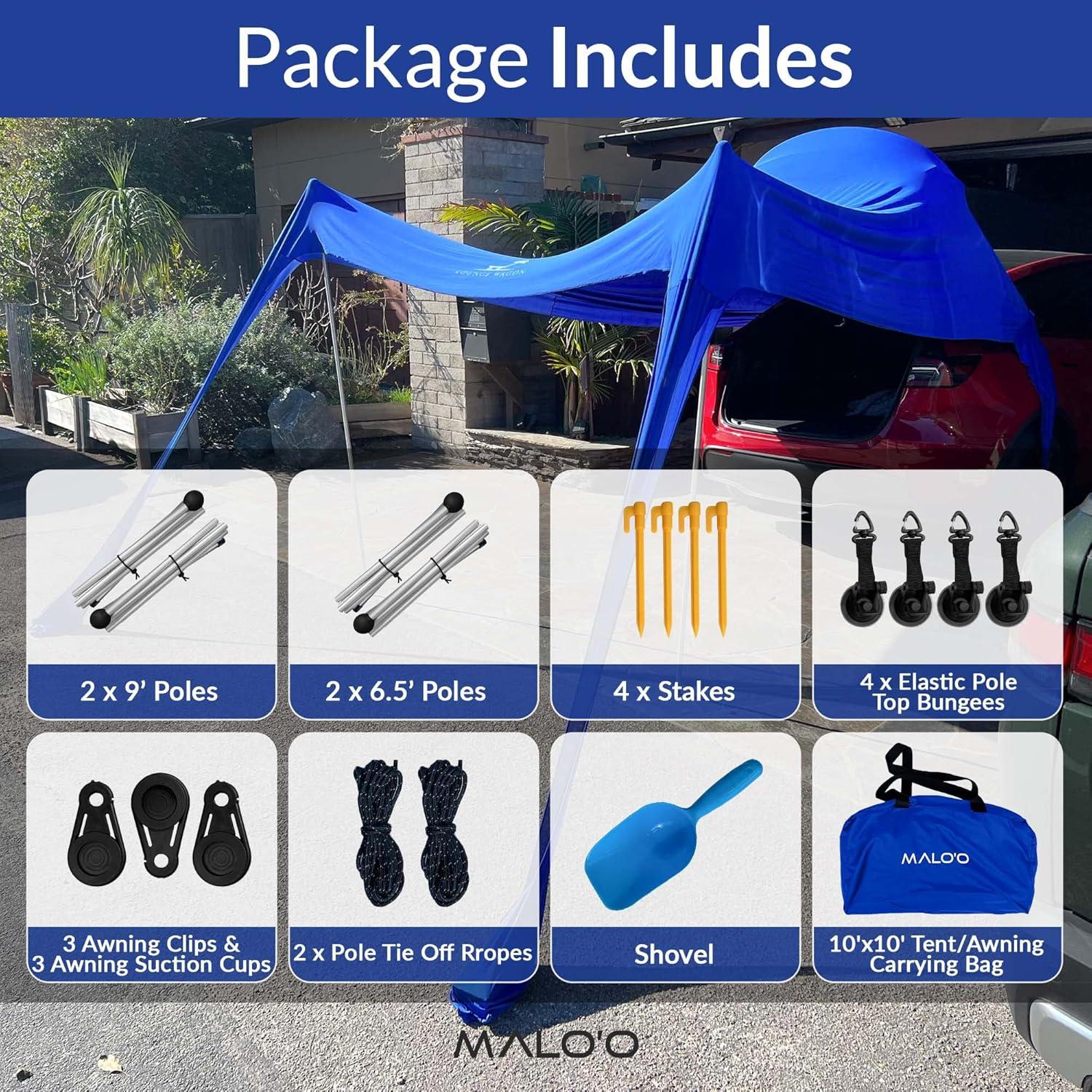 Carpa Canopy Malo'o 10x10 ft Azul para Playa y Vehículos