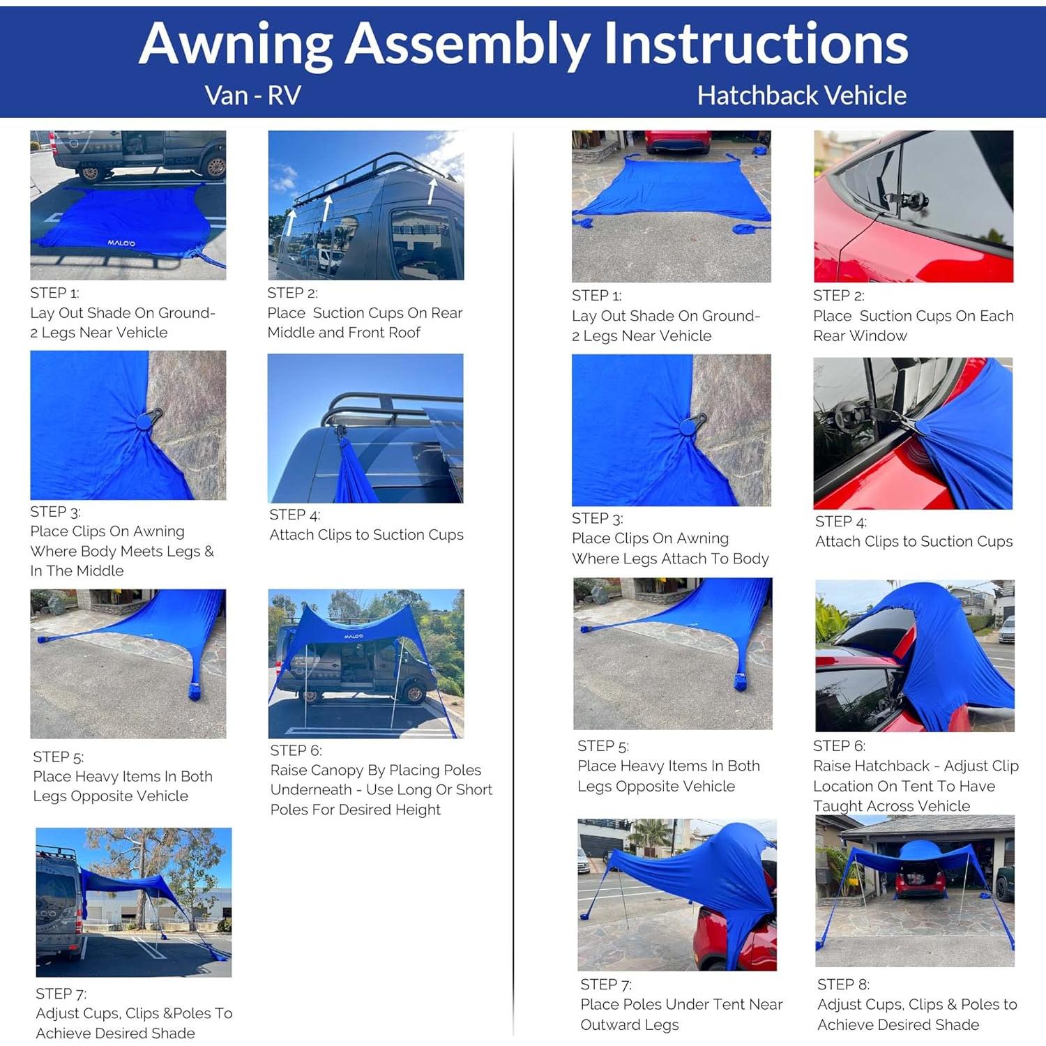 Carpa Canopy Malo'o 10x10 ft Azul para Playa y Vehículos