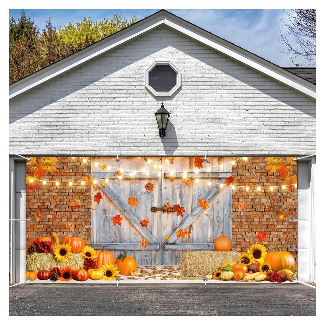 Banner de Puerta de Garaje Leowefowa Otoño 2.44x1.22m con LED