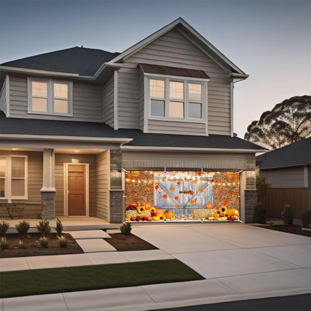 Banner de Puerta de Garaje Leowefowa Otoño 2.44x1.22m con LED