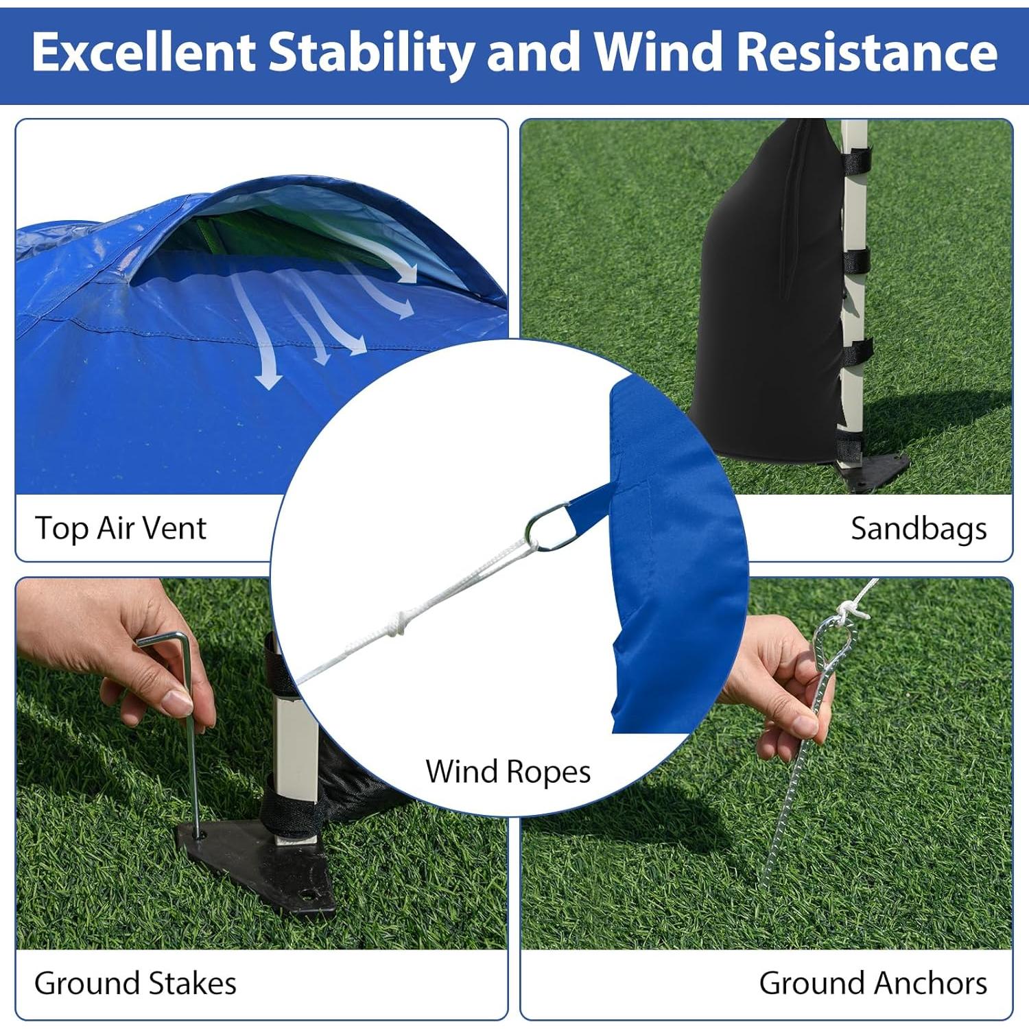 Goplus 10x10 Pop Up Canopy with 1 Sidewall, UPF50+ Outdoor Shade Canopy w/Wheeled Bag, Vented Top, 4 Sandbags, 8 Stakes, 4 Anchors, 4 Wind Ropes, Easy Up Portable Patio Canopy Tent for Party Camping