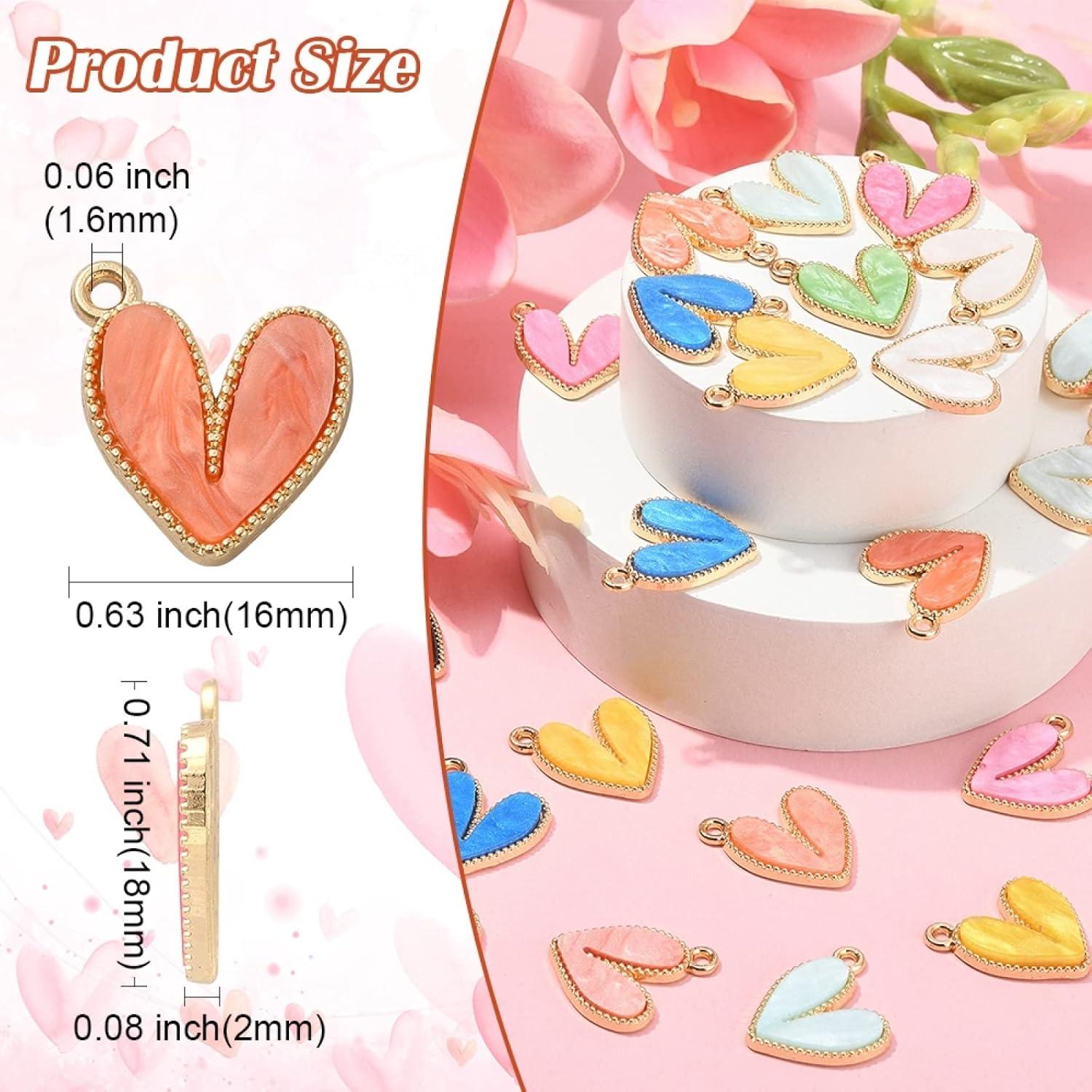 Encantos Acrílicos de Corazón UR URLIFEHALL 40 Pcs 8 Colores