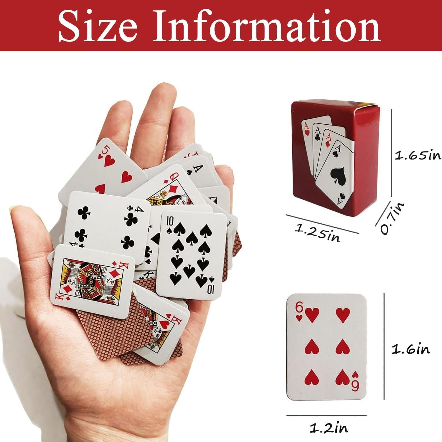 Mini Cartas de Juego VOVCIG 10 Barajas 4x3 cm Regalo Fiesta