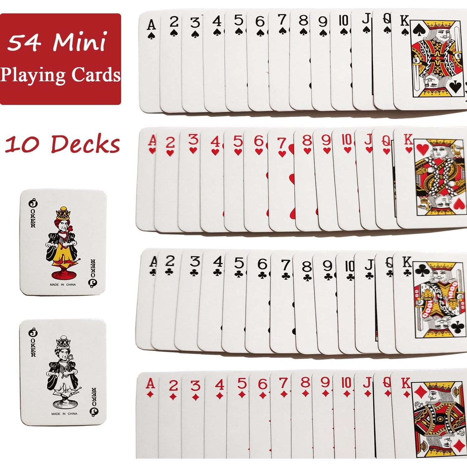 Mini Cartas de Juego VOVCIG 10 Barajas 4x3 cm Regalo Fiesta
