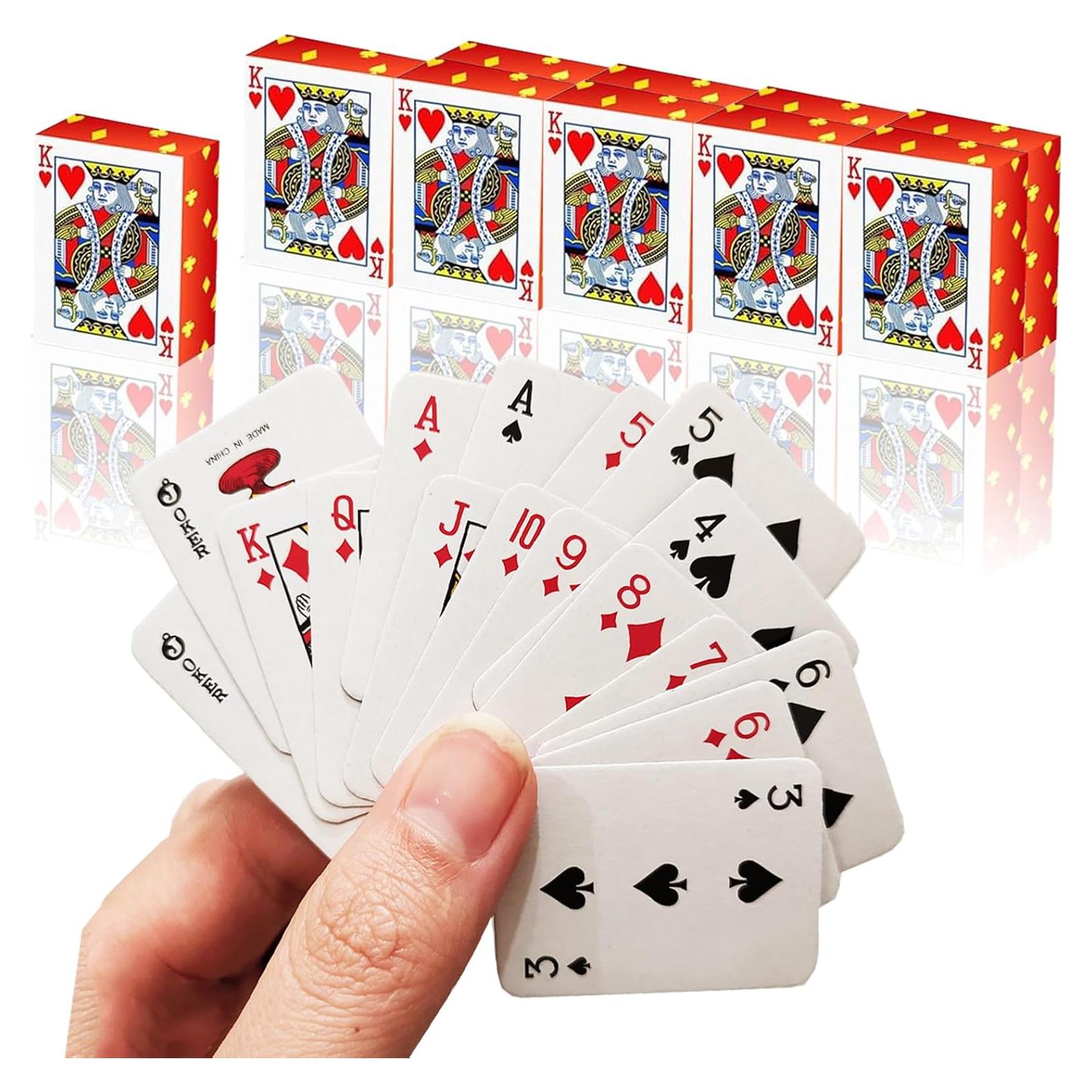 Mini Cartas de Juego VOVCIG 10 Juegos de Póker Viaje