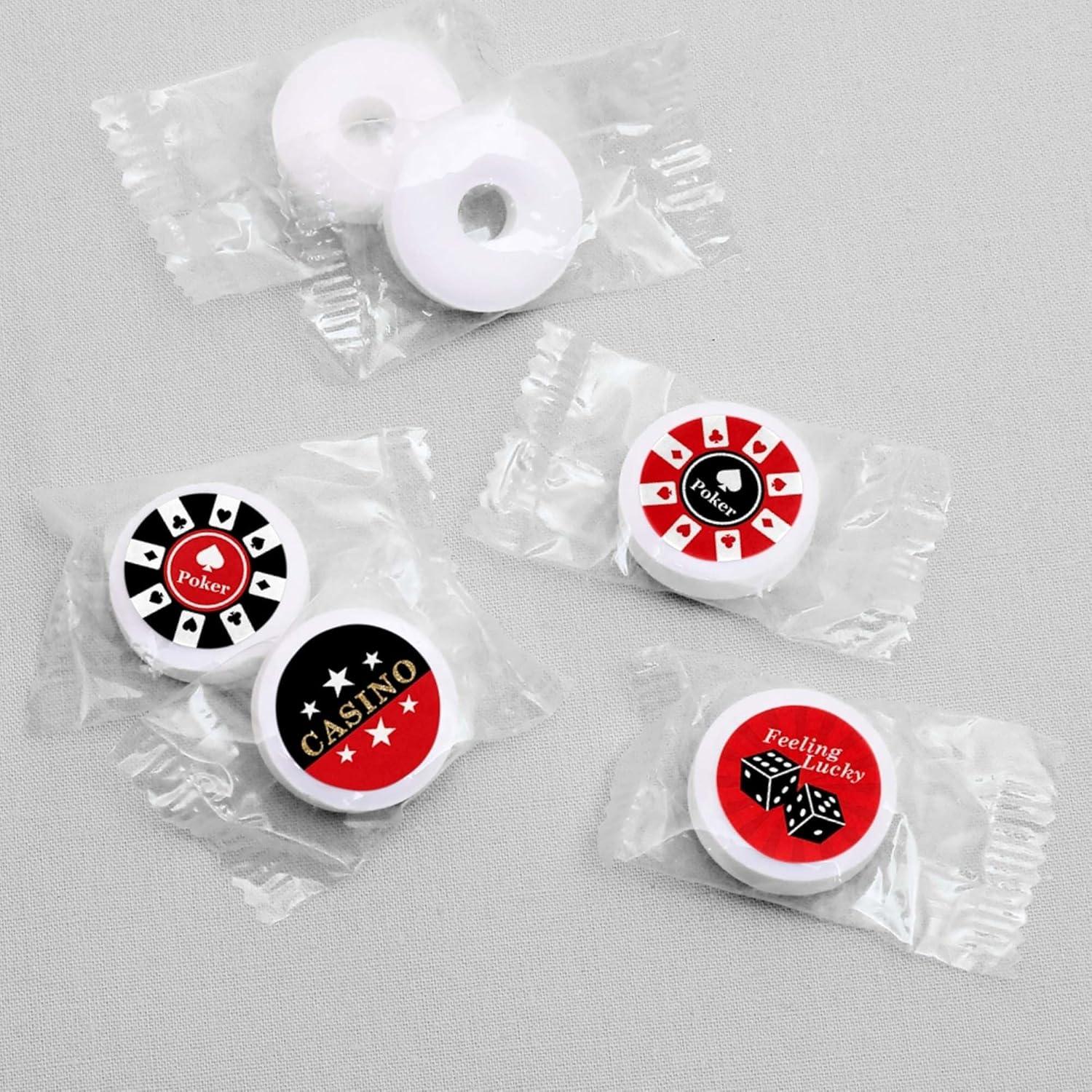 Etiquetas Redondas para Caramelos Big Dot - Fiesta Casino 108 Pzas