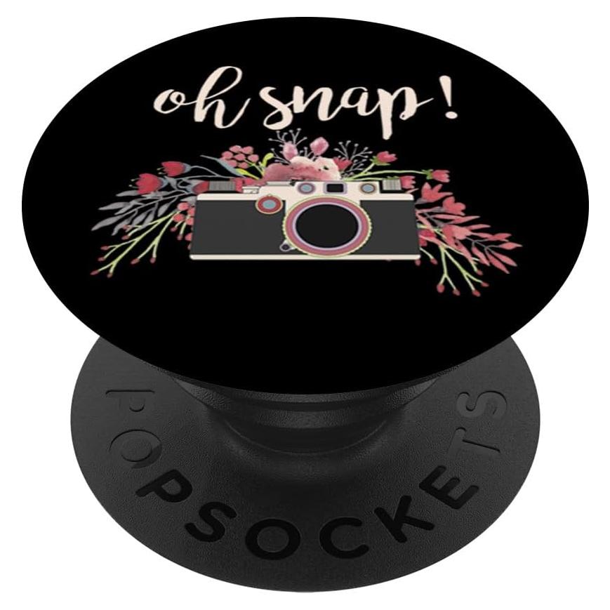 PopSockets PopGrip Oh Snap! Cámara Vintage Negro