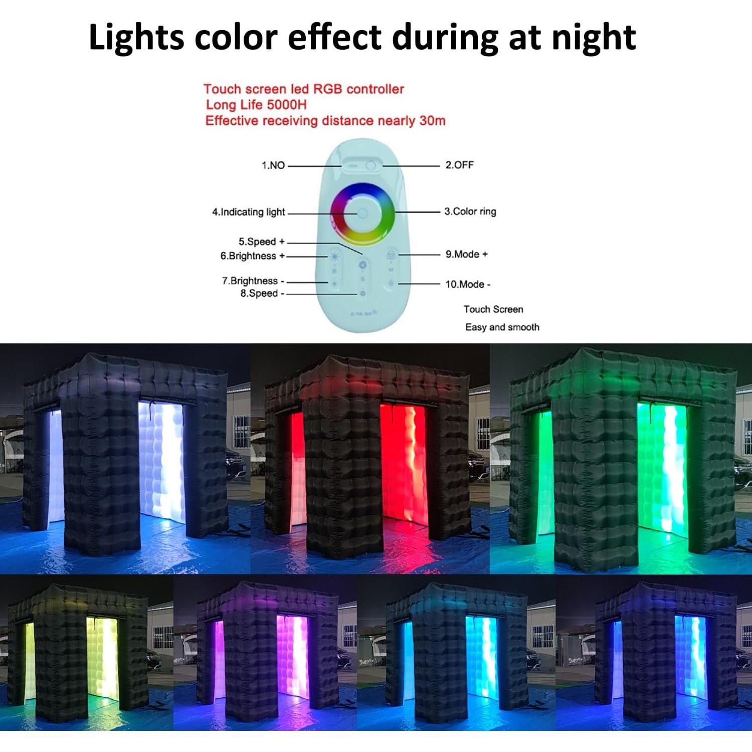 Cabina Fotográfica Inflable SAYOK 2.5m LED Negro/Blanco