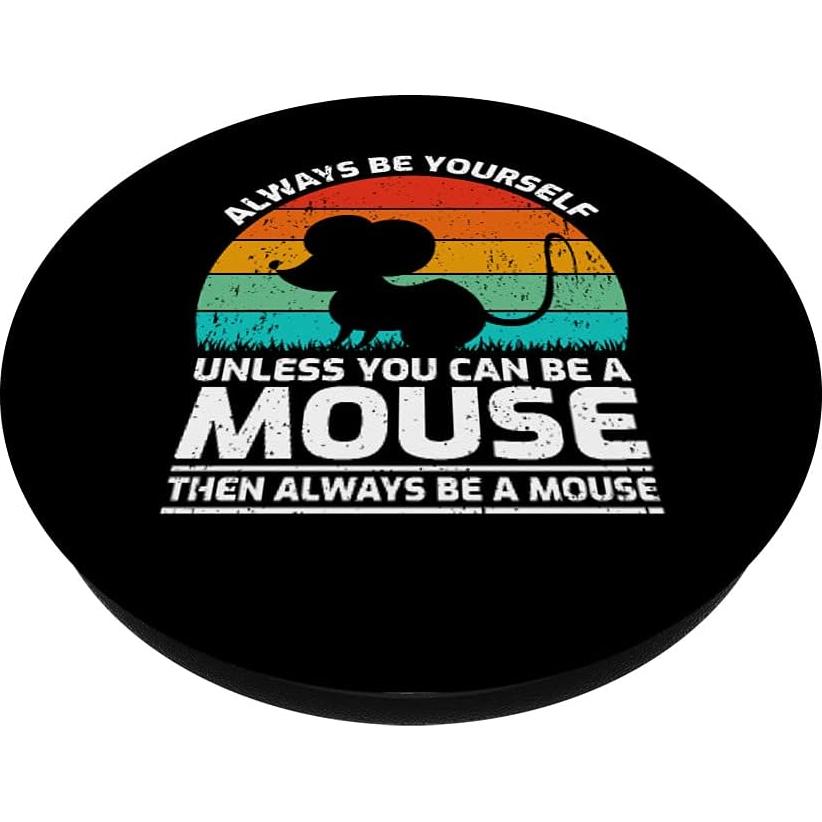 PopSockets Swappable PopGrip Ratón Retro Negro 10.9x8.6cm