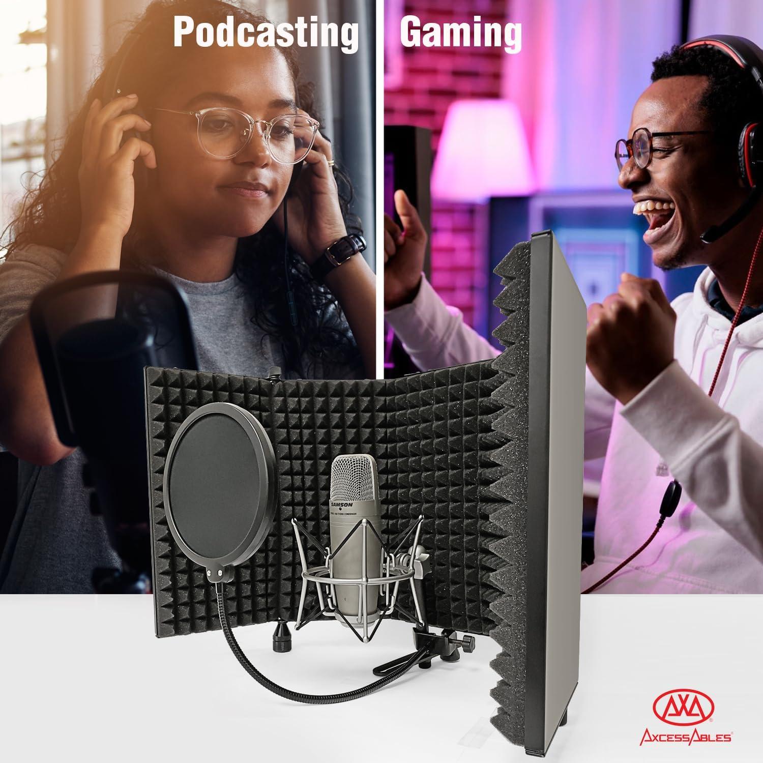 Escudo de Aislamiento de Micrófono AxcessAbles Grande 81 cm