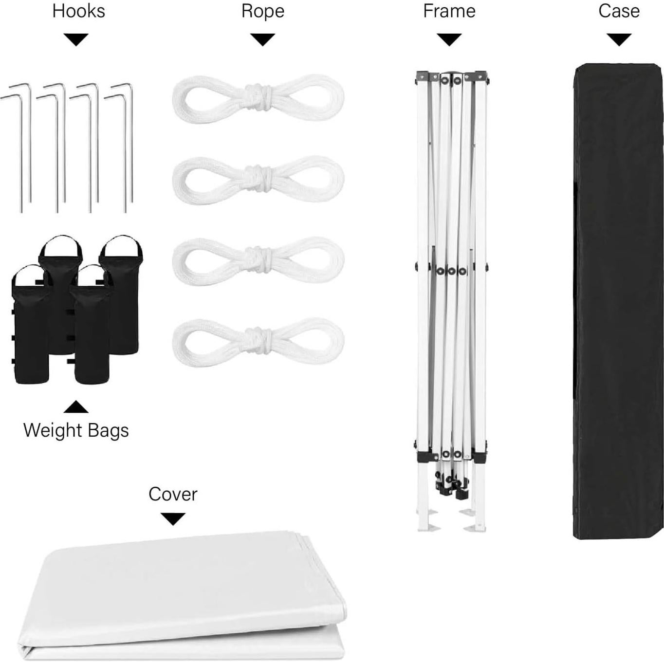 Carpa Plegable 10x10 FTOPBTB Blanca con Paredes Laterales