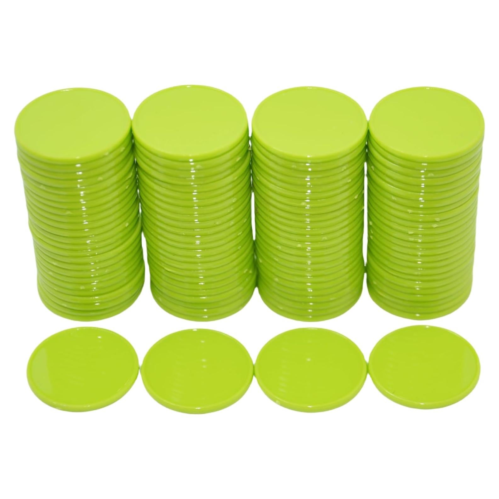 Set de 100 Fichas de Plástico SmartDealsPro 25mm Verde Claro