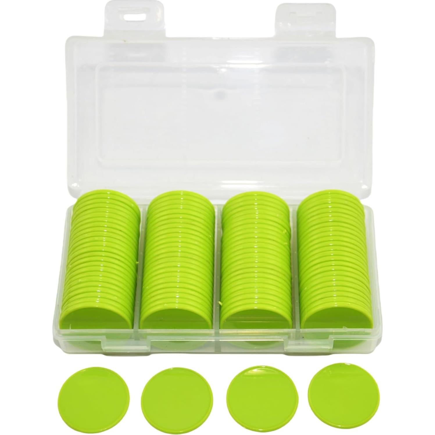Set de 100 Fichas de Plástico SmartDealsPro 25mm Verde Claro
