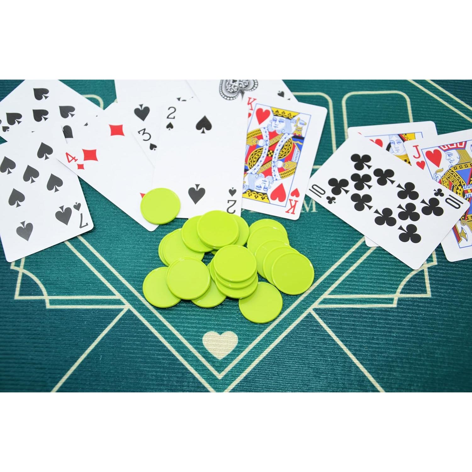 Set de 100 Fichas de Plástico SmartDealsPro 25mm Verde Claro