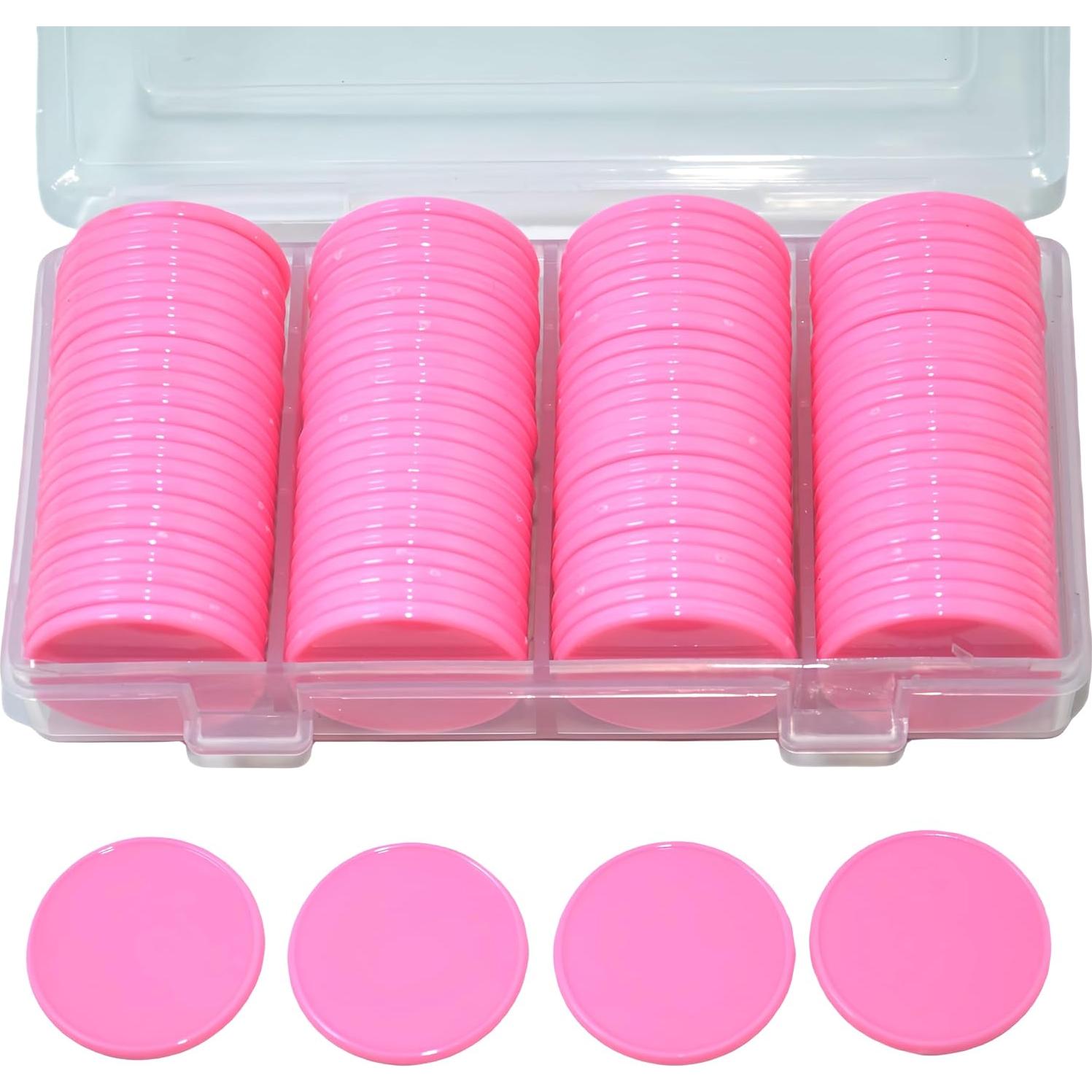 Set de 100 Contadores de Plástico Rosa SmartDealsPro 25mm