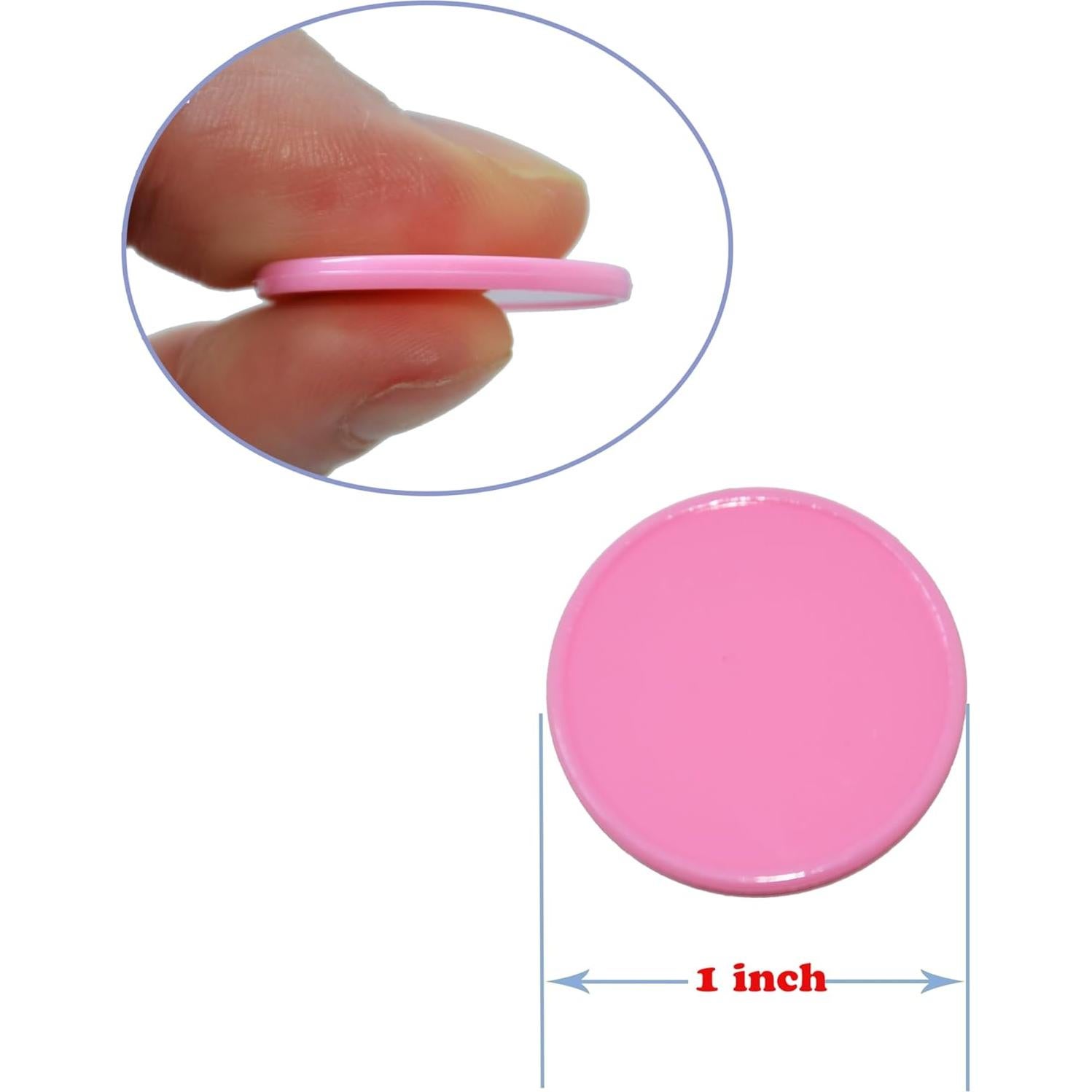 Set de 100 Contadores de Plástico Rosa SmartDealsPro 25mm