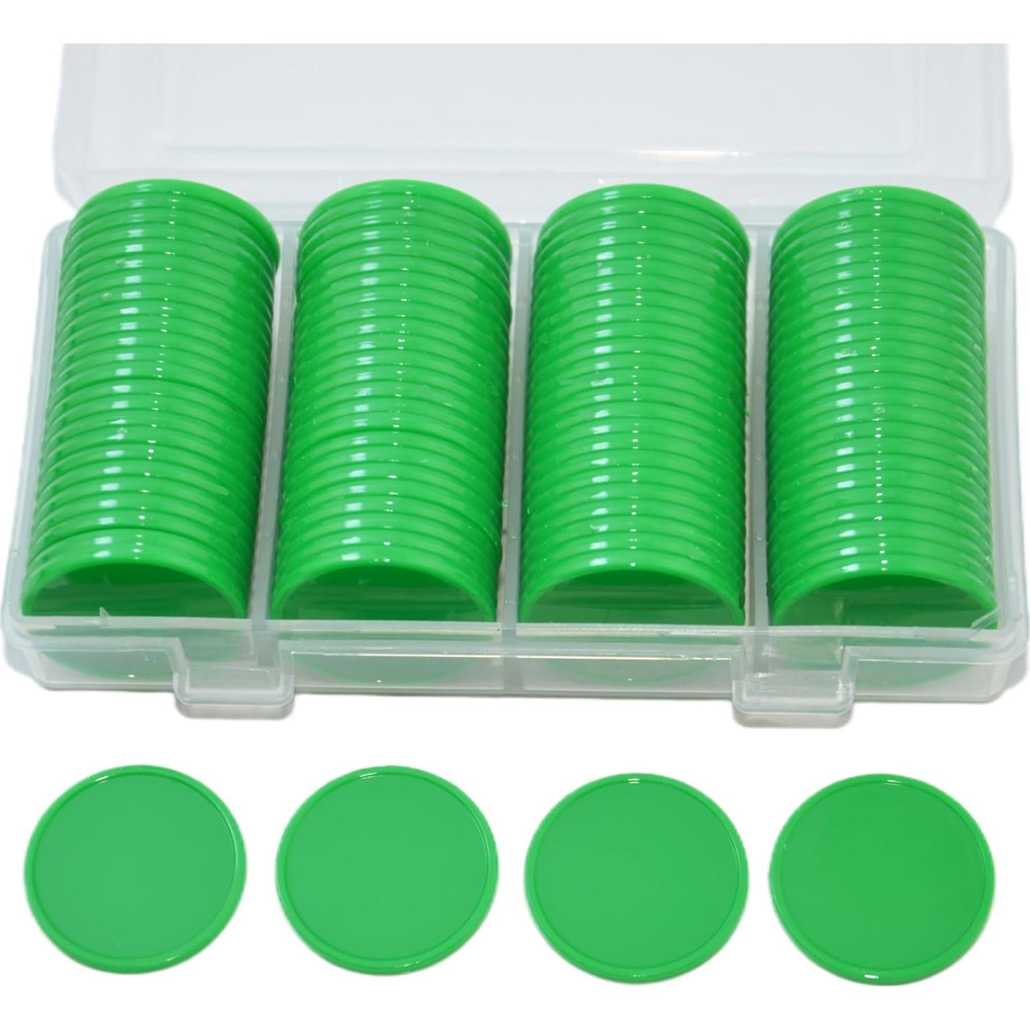 Set de 100 Fichas Plásticas 25mm SmartDealsPro Verde