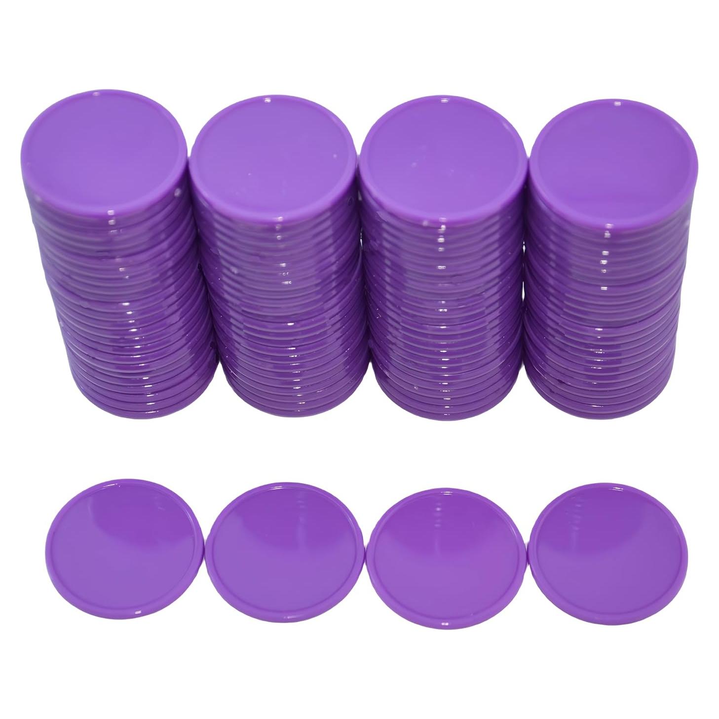 Set de 100 Fichas Plásticas 25mm SmartDealsPro Púrpura