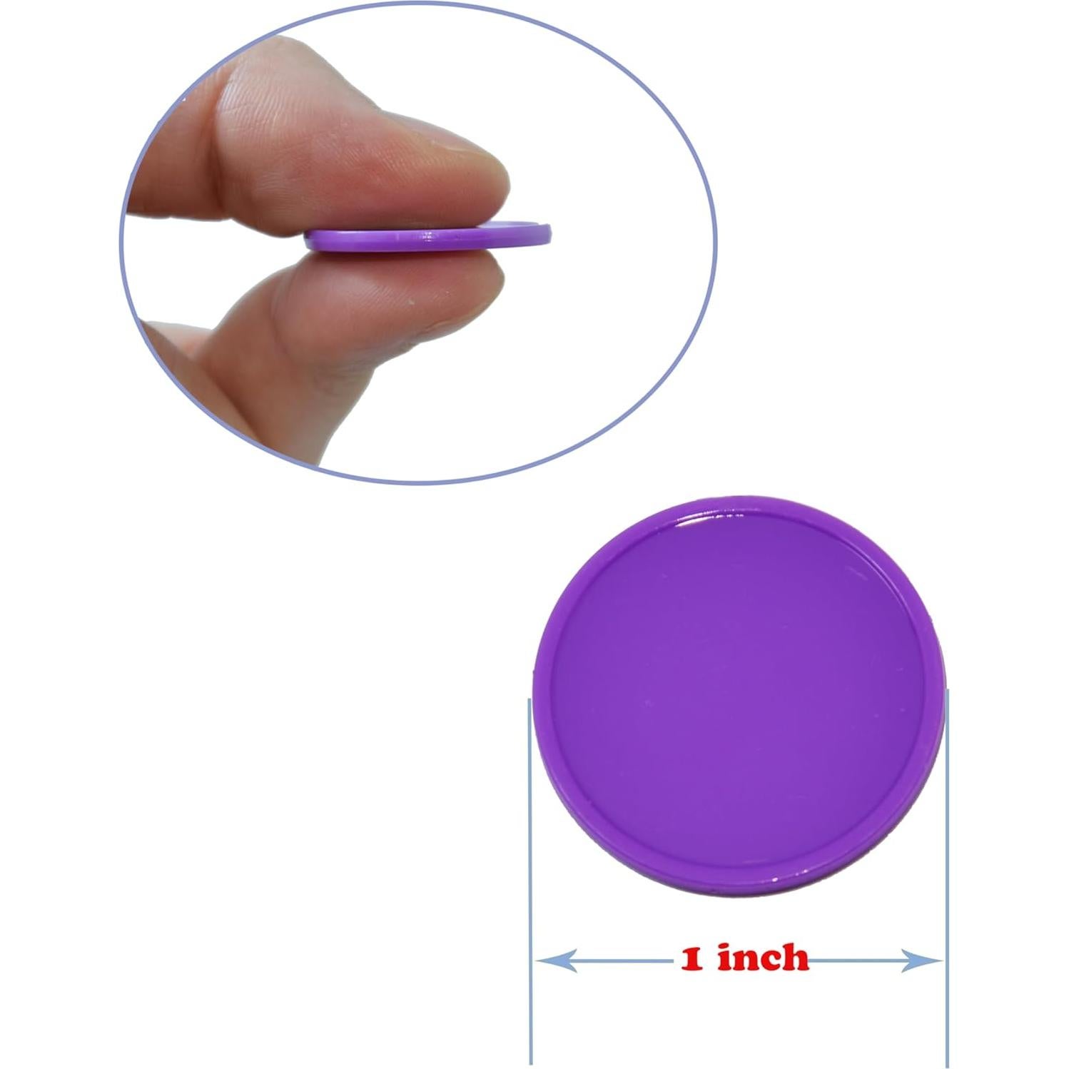 Set de 100 Fichas Plásticas 25mm SmartDealsPro Púrpura