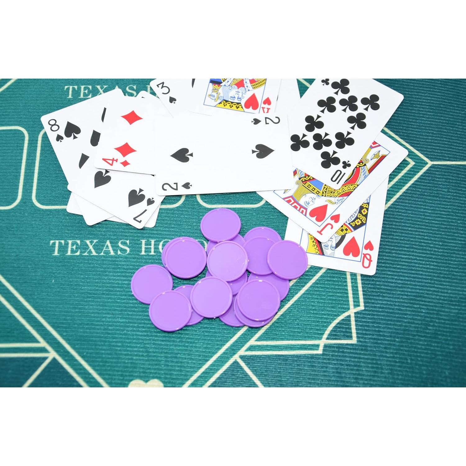 Set de 100 Fichas Plásticas 25mm SmartDealsPro Púrpura