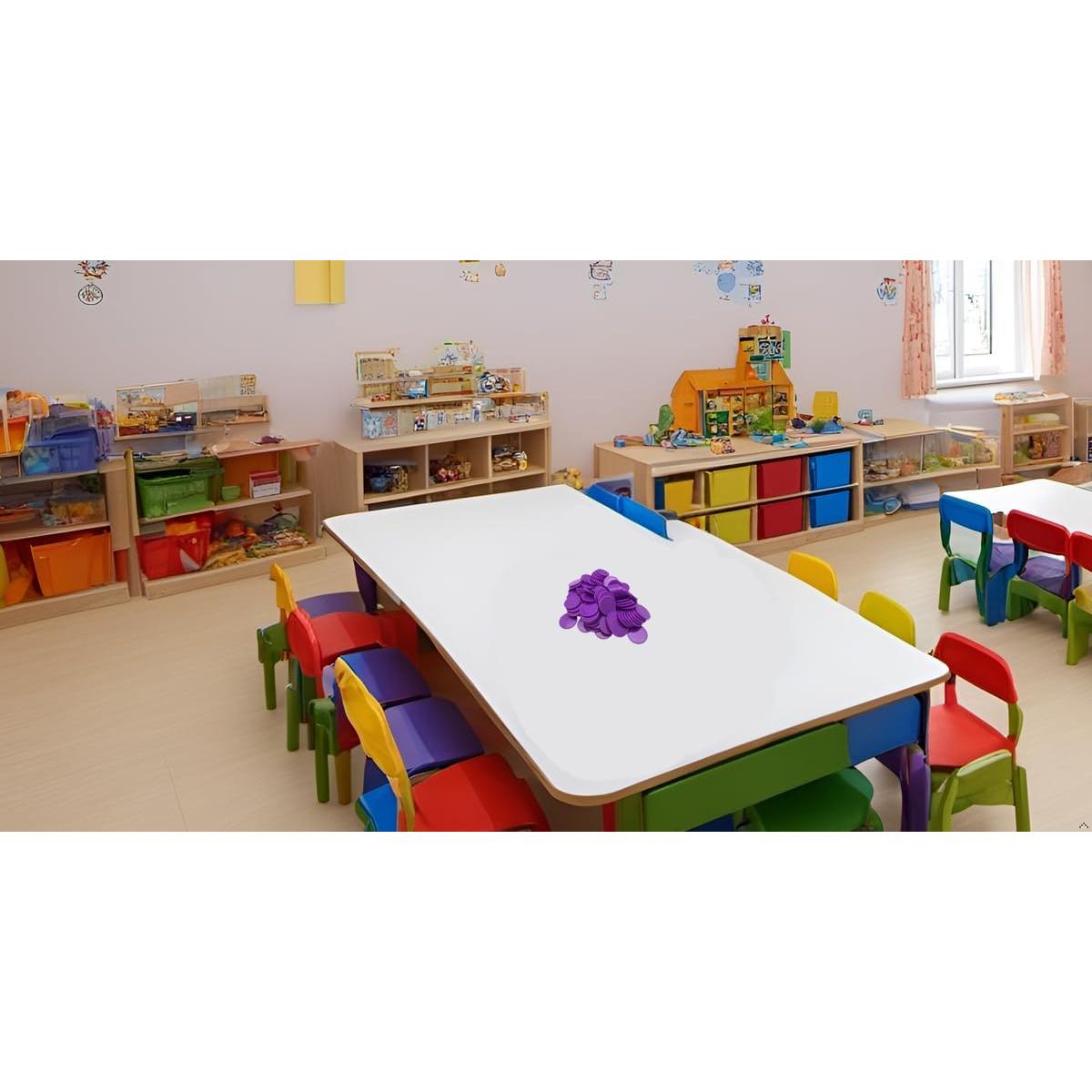 Set de 100 Fichas Plásticas 25mm SmartDealsPro Púrpura