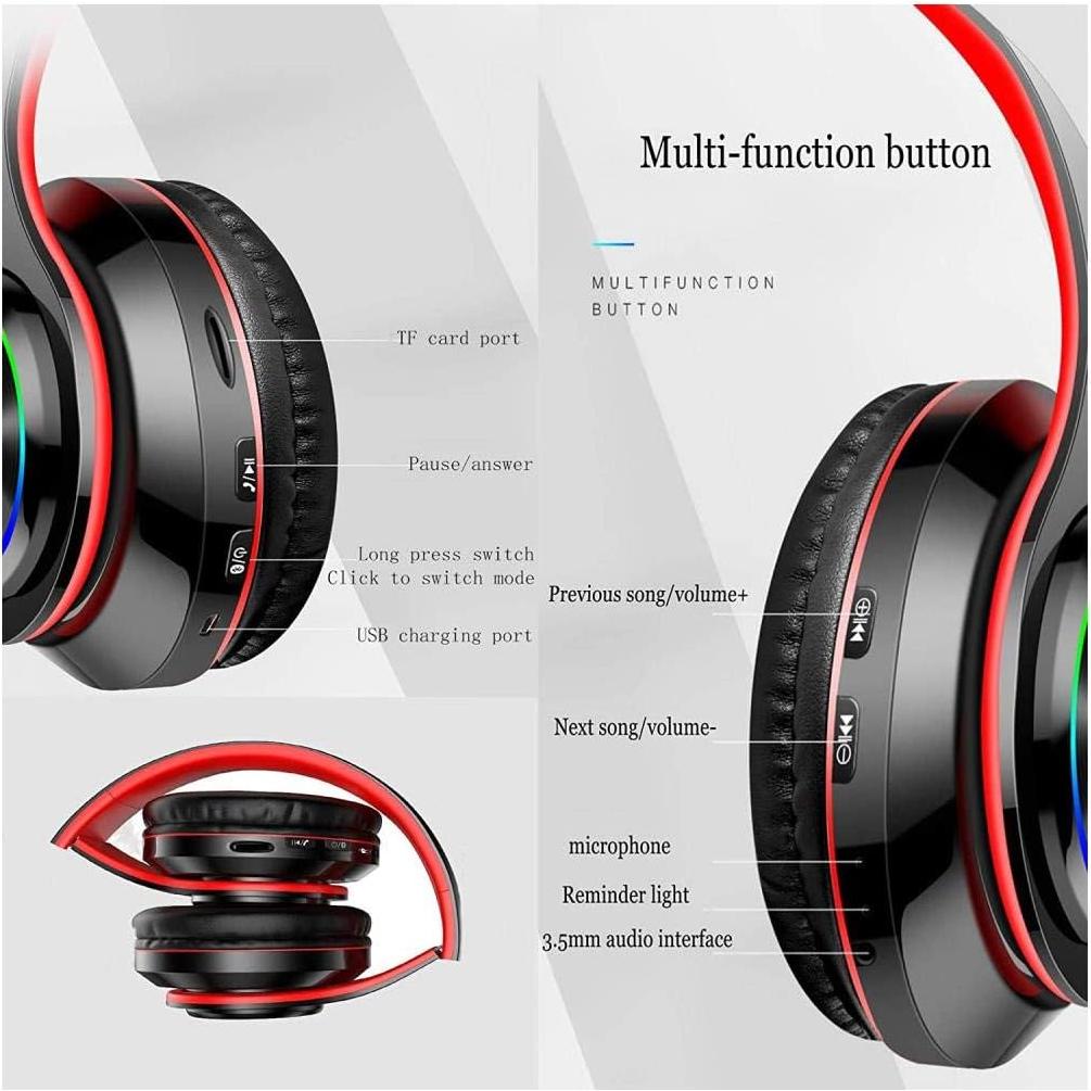 Auriculares Bluetooth E-Greetshopping B39 con LED y micrófono