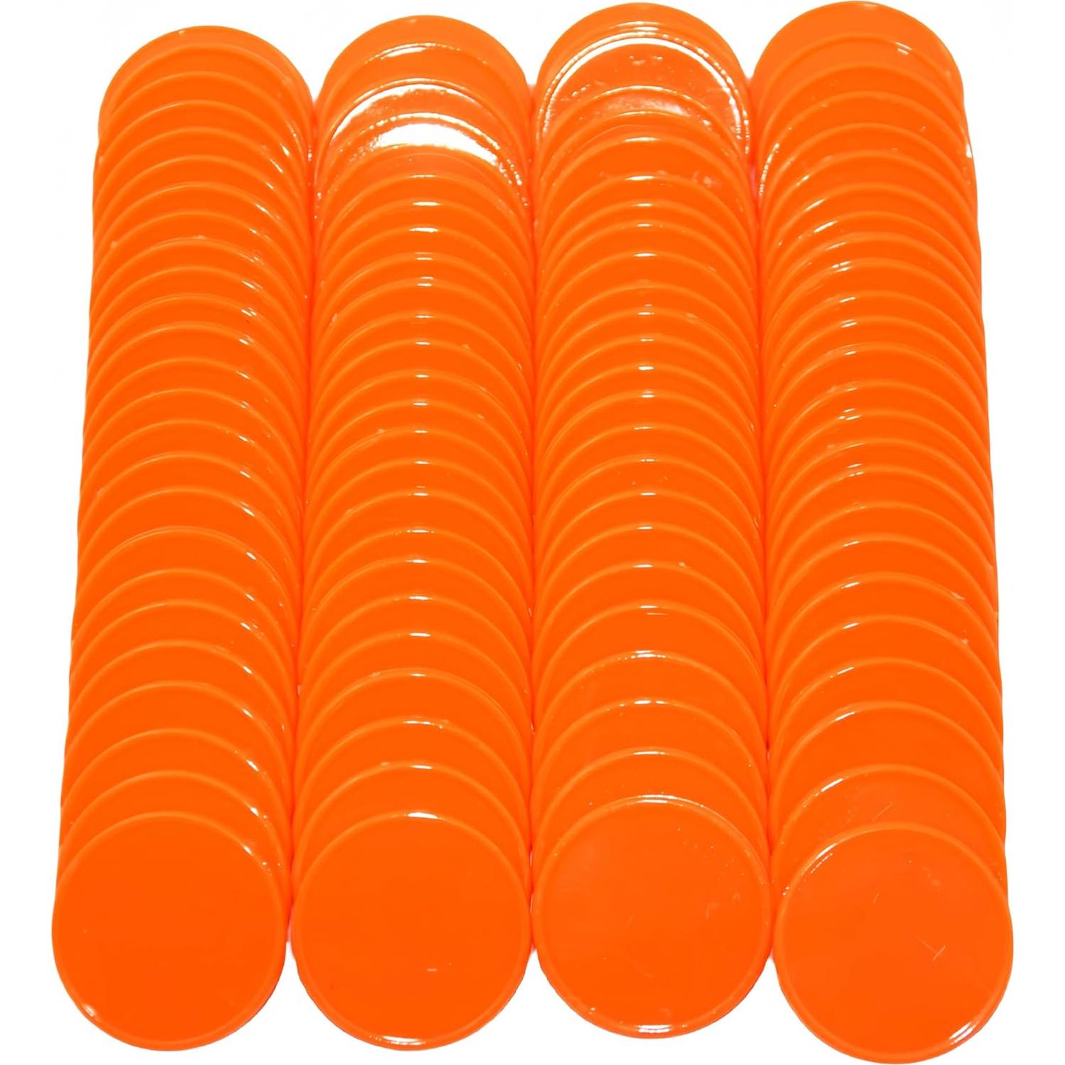 SmartDealsPro Set de 100 Fichas Plásticas 25mm Rojo Naranja