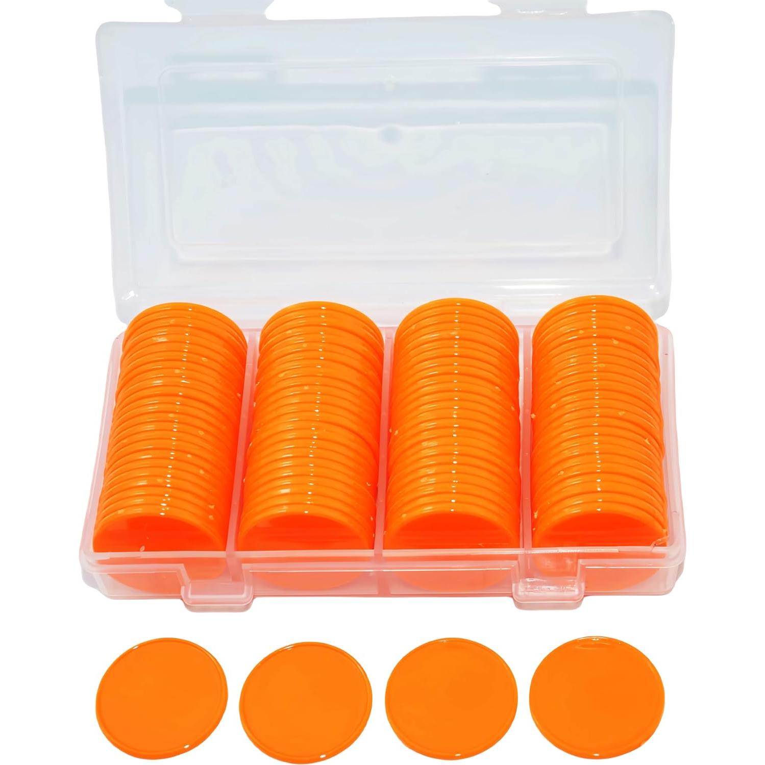 SmartDealsPro Set de 100 Fichas Plásticas 25mm Rojo Naranja
