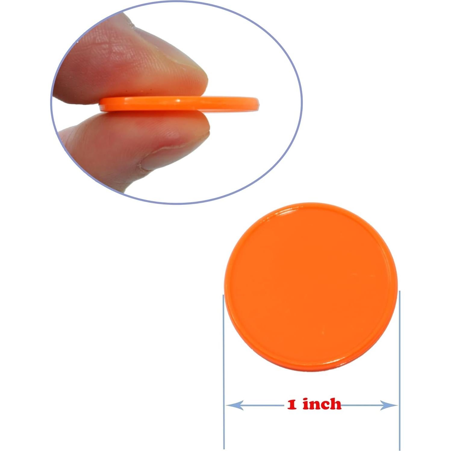 SmartDealsPro Set de 100 Fichas Plásticas 25mm Rojo Naranja