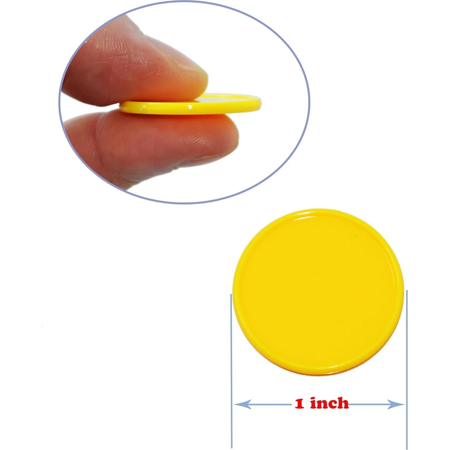 Set de 100 Fichas de Plástico Amarillo SmartDealsPro 25mm
