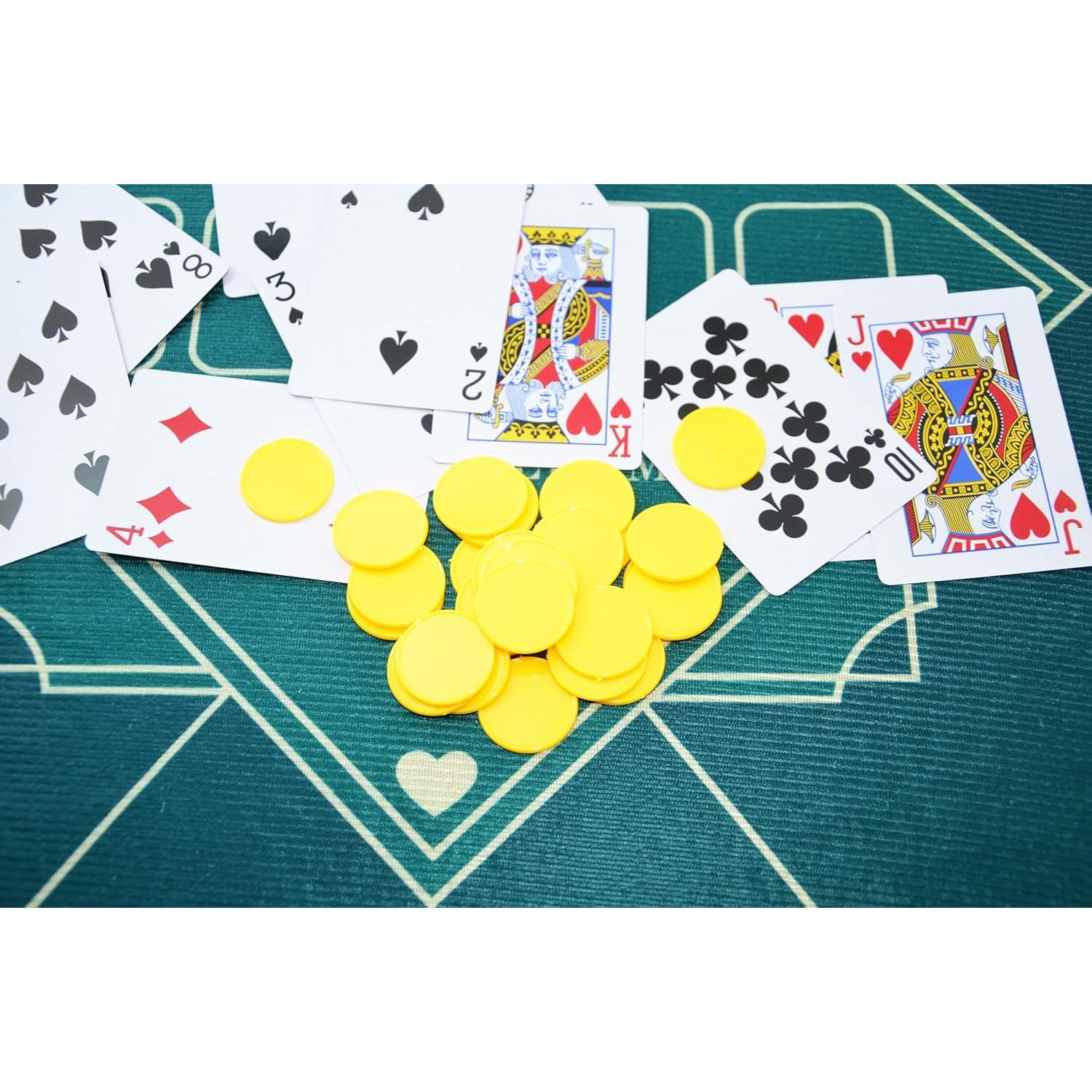 Set de 100 Fichas de Plástico Amarillo SmartDealsPro 25mm