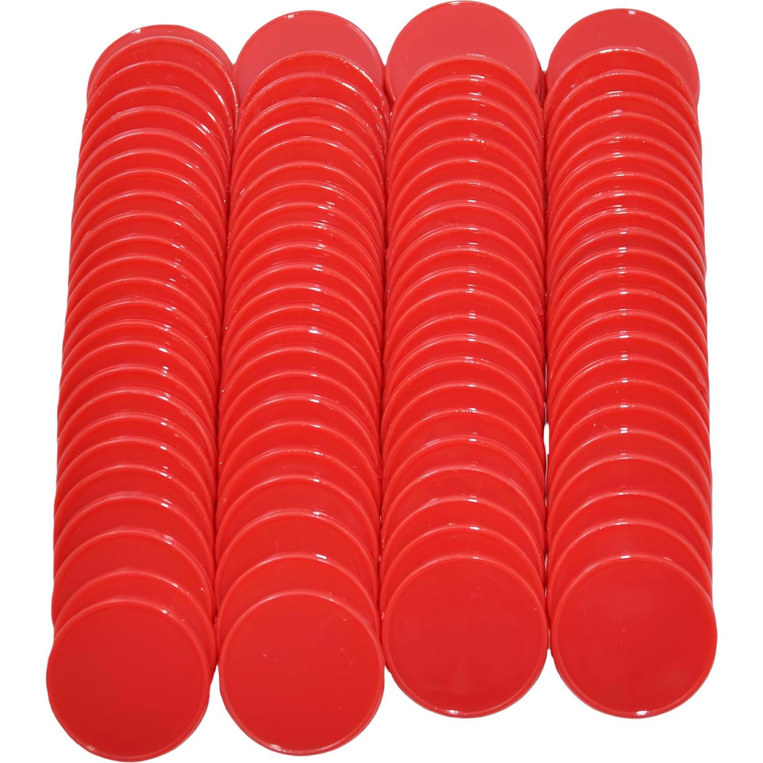 Set de 100 Fichas Plásticas 25mm SmartDealsPro Rojo