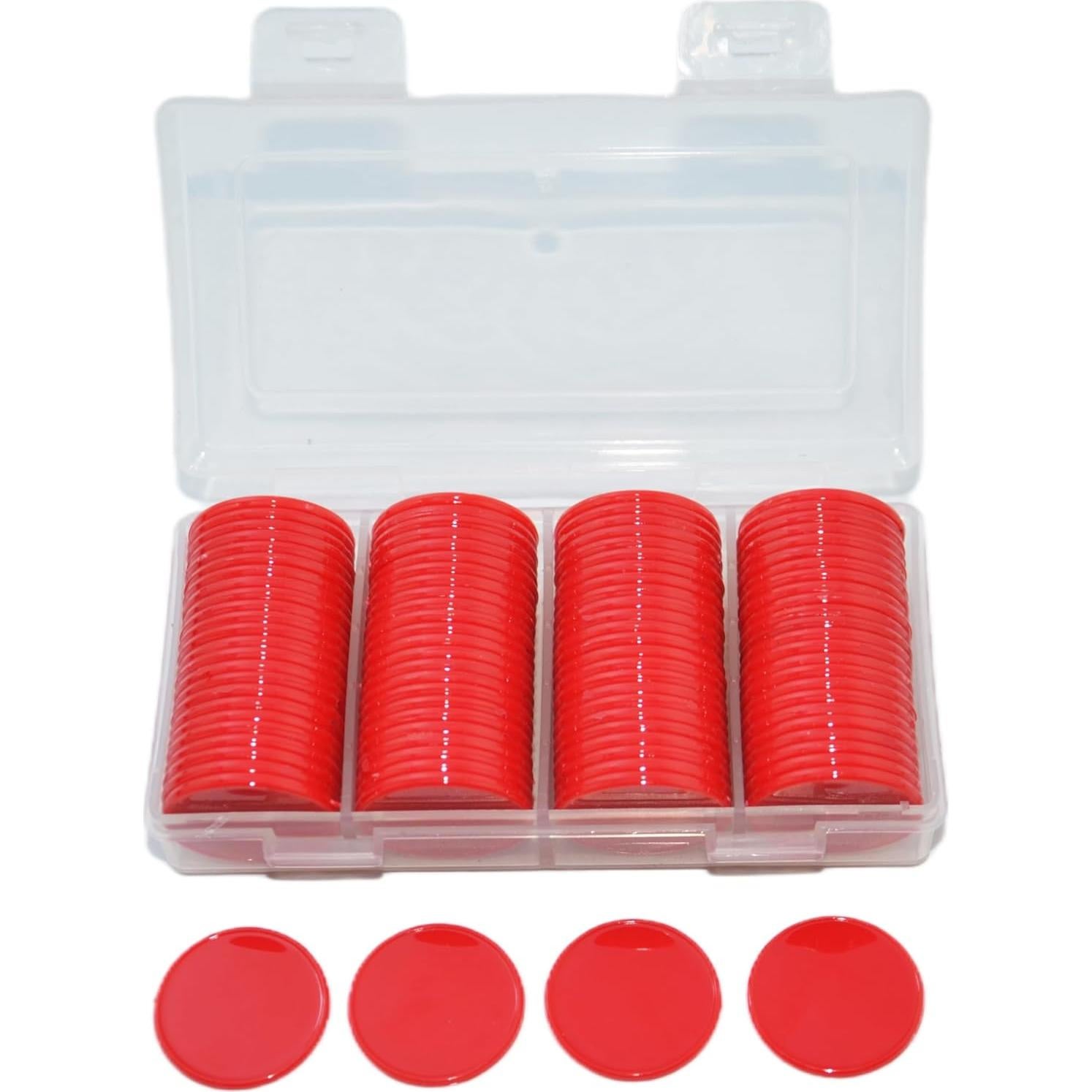 Set de 100 Fichas Plásticas 25mm SmartDealsPro Rojo