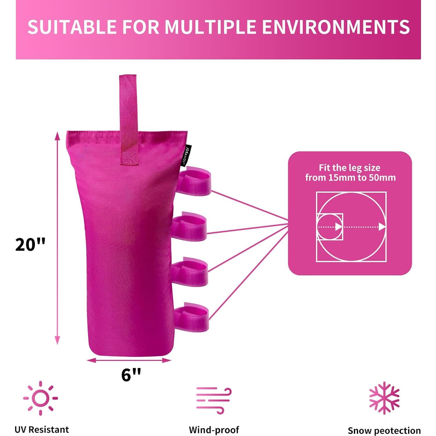 Juego de 4 bolsas de peso para toldo Joramoy rosa 13.61 kg