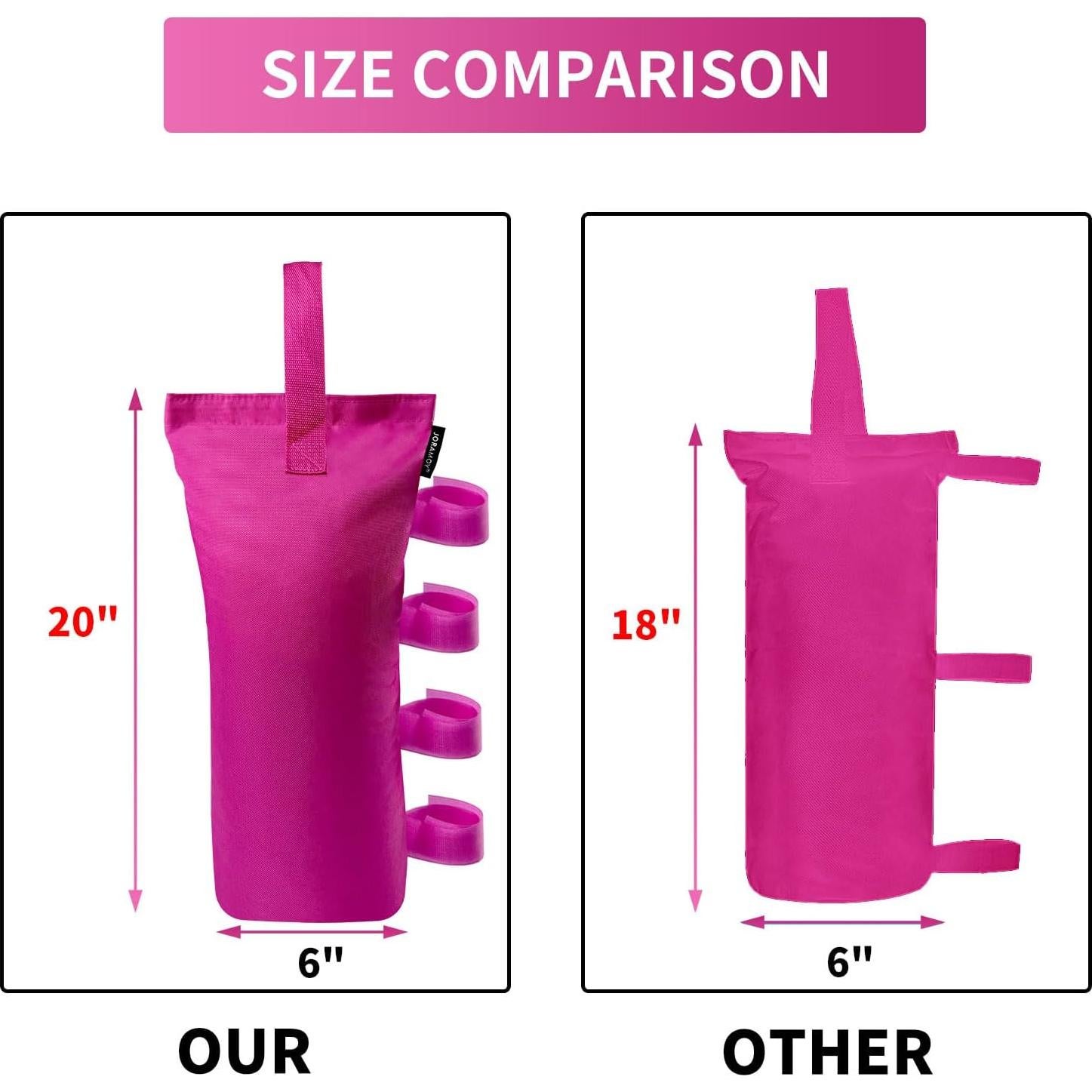 Juego de 4 bolsas de peso para toldo Joramoy rosa 13.61 kg