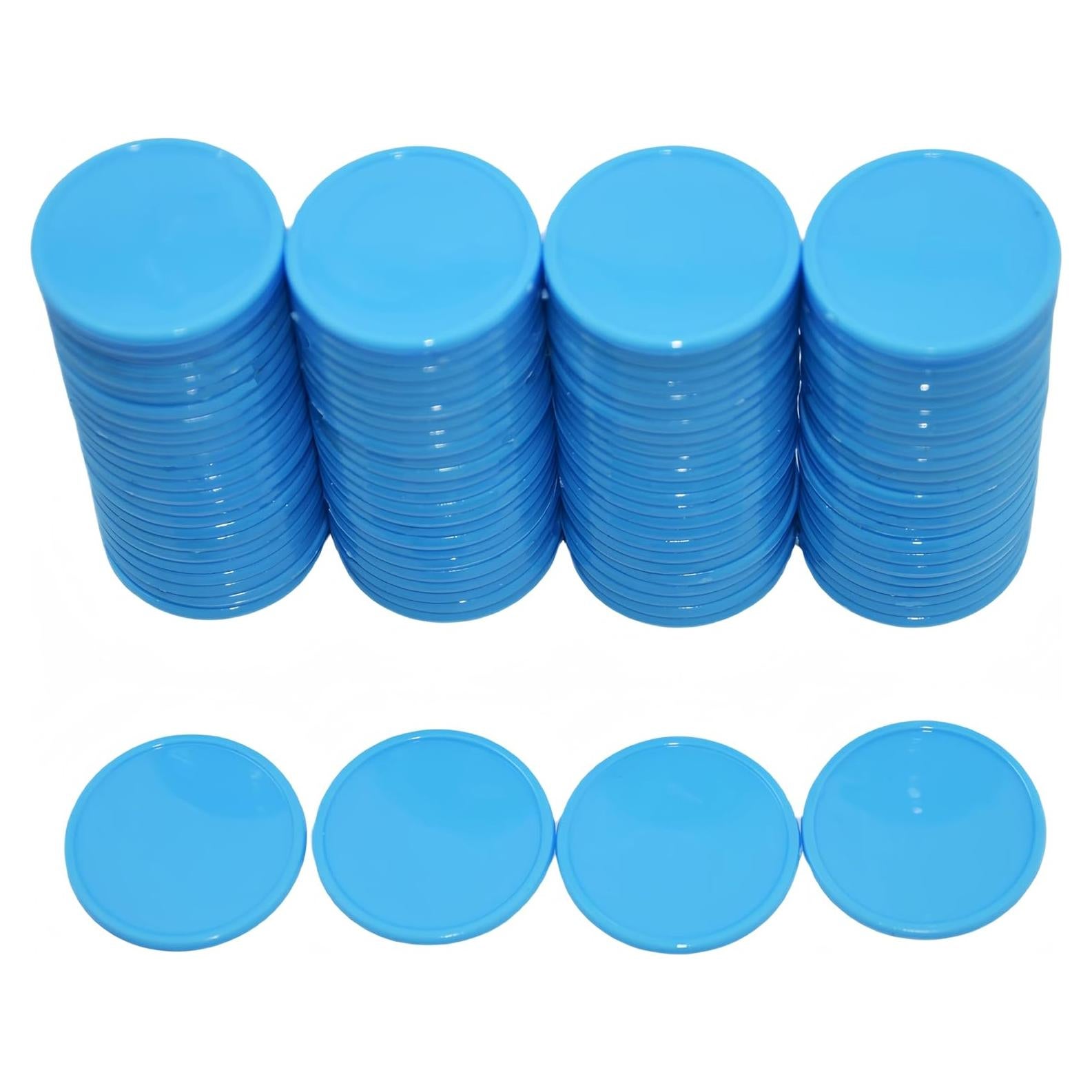 Set de 100 Fichas de Plástico SmartDealsPro 25mm Azul Cielo
