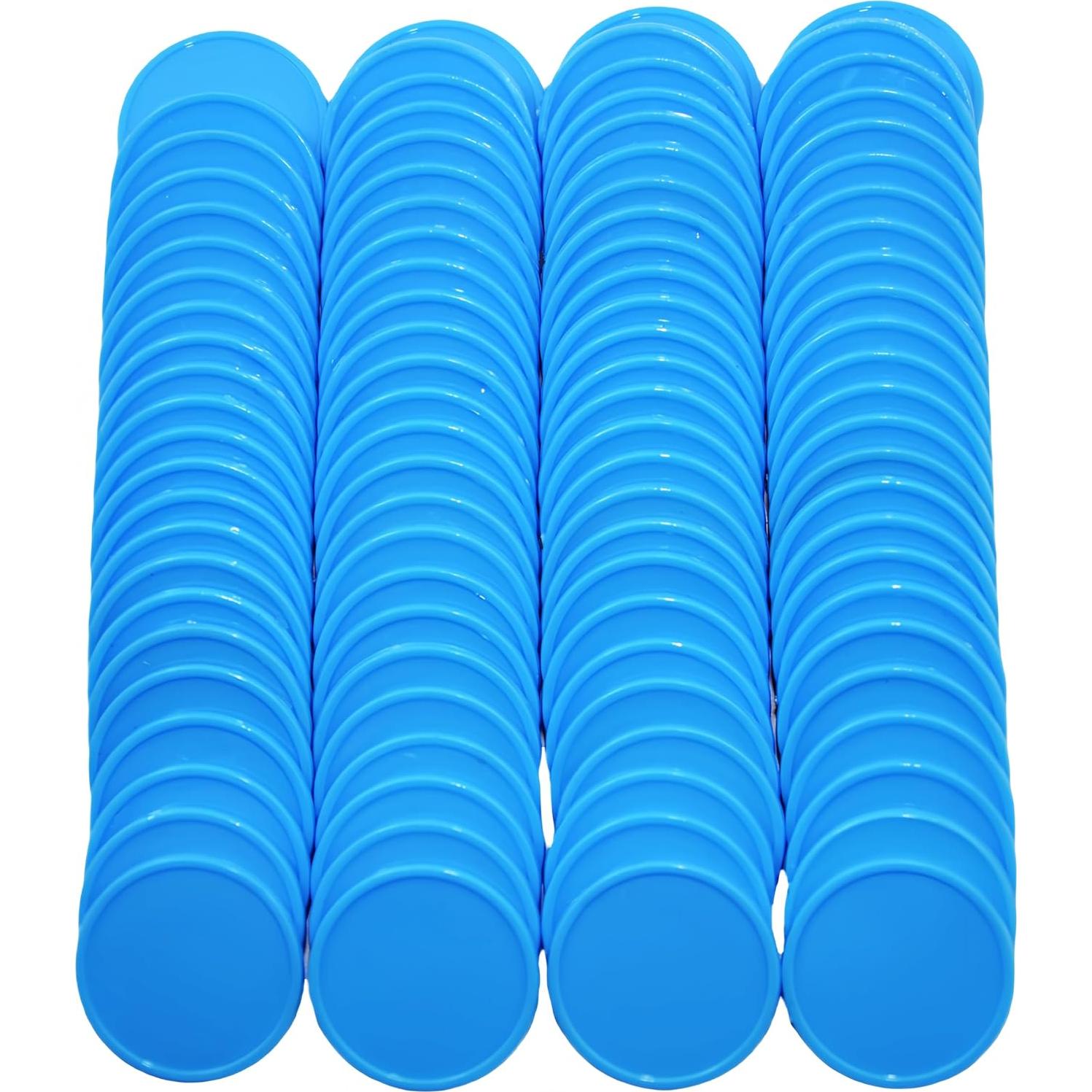 Set de 100 Fichas de Plástico SmartDealsPro 25mm Azul Cielo