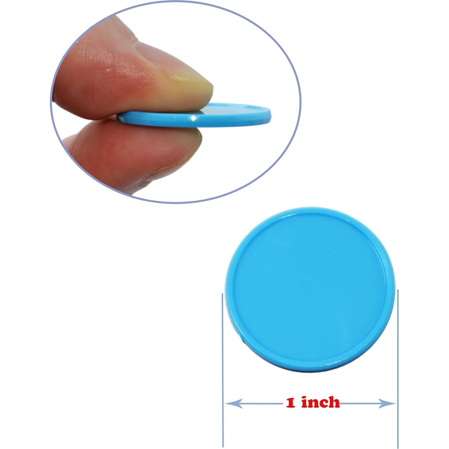 Set de 100 Fichas de Plástico SmartDealsPro 25mm Azul Cielo