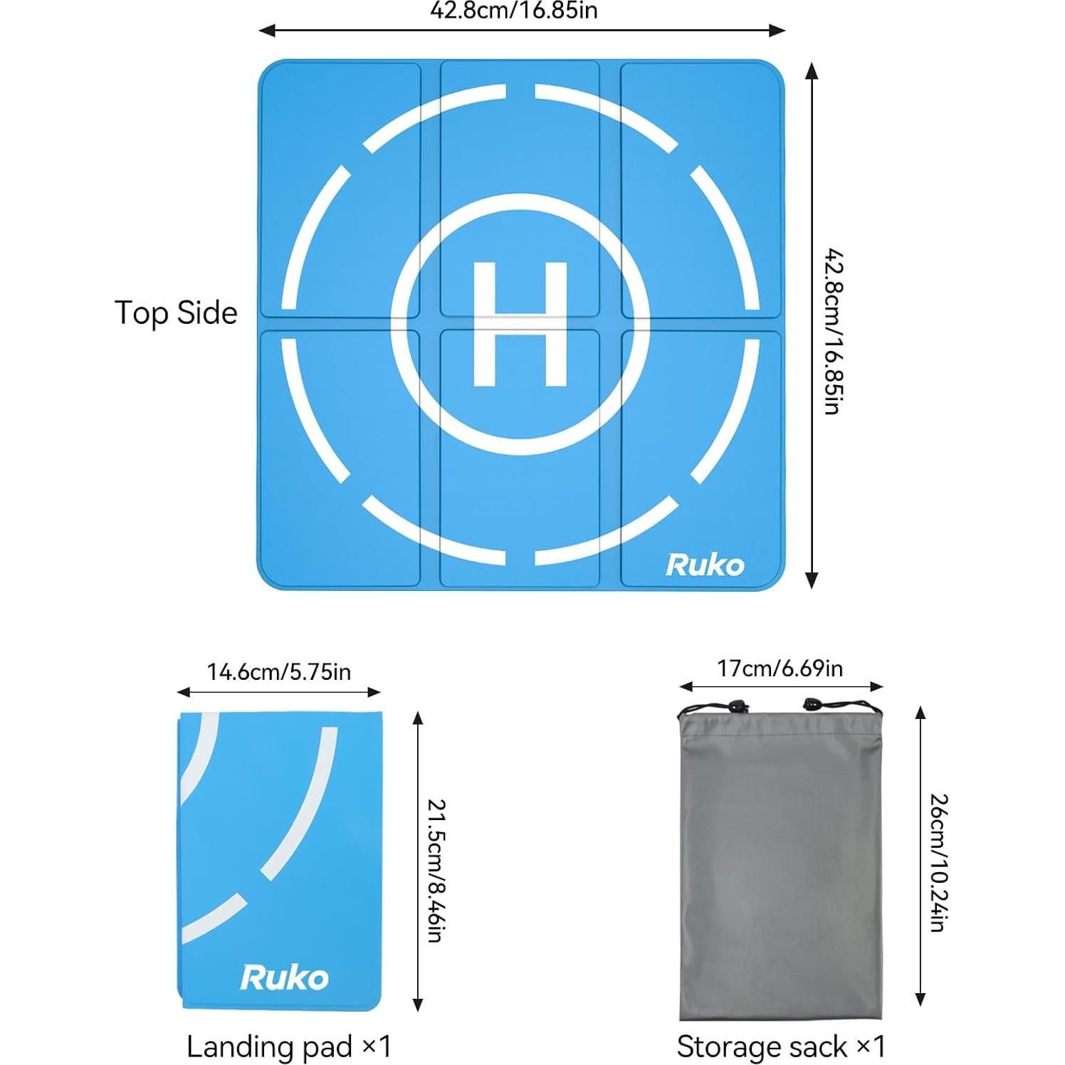 Plataforma de Aterrizaje Ruko H002 42.8cm Plegable Impermeable